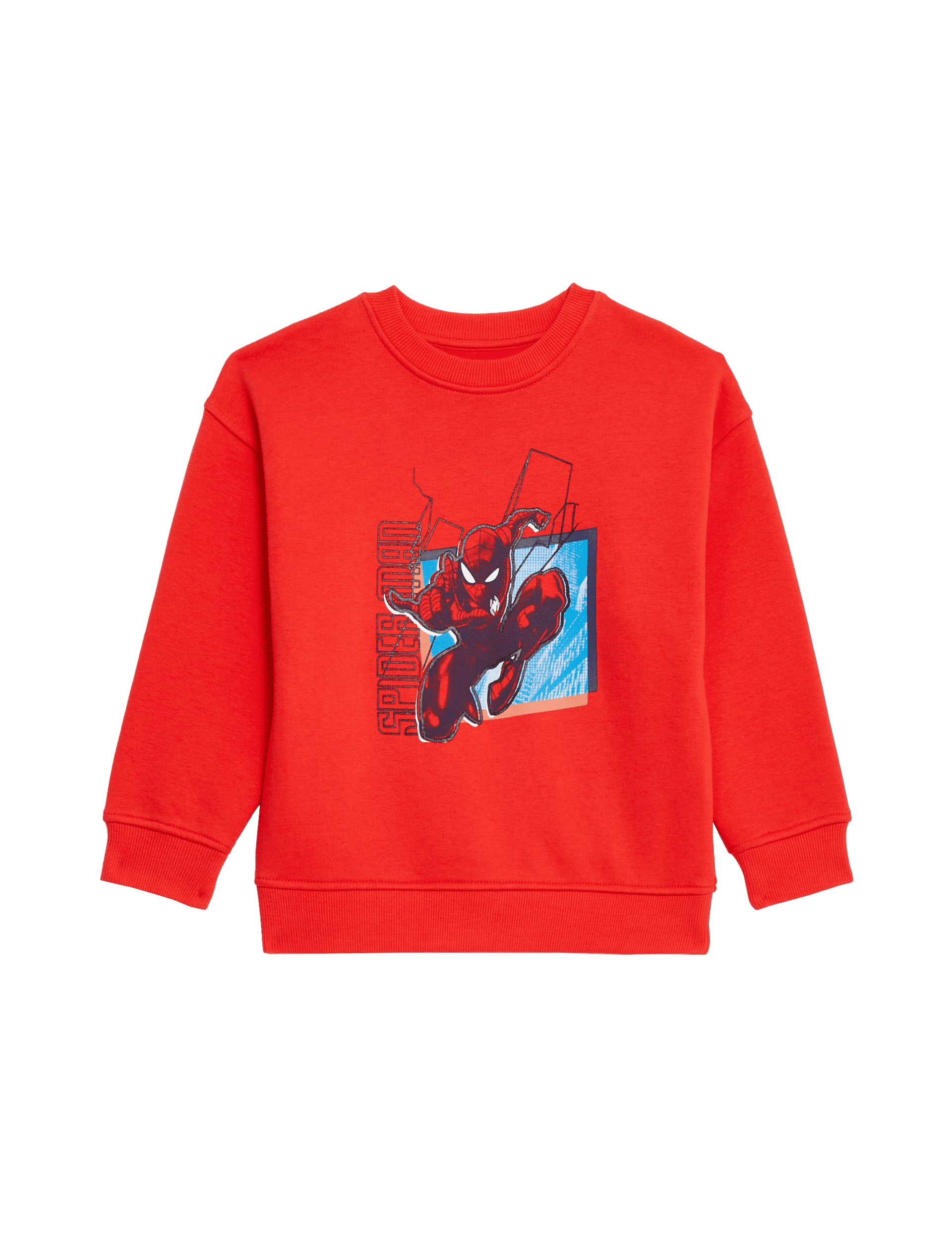 M&S Collection Boys Cotton Rich Spider-Man Graphic Sweatshirt (2-8 Yrs) - 3-4 Y - Red, Red