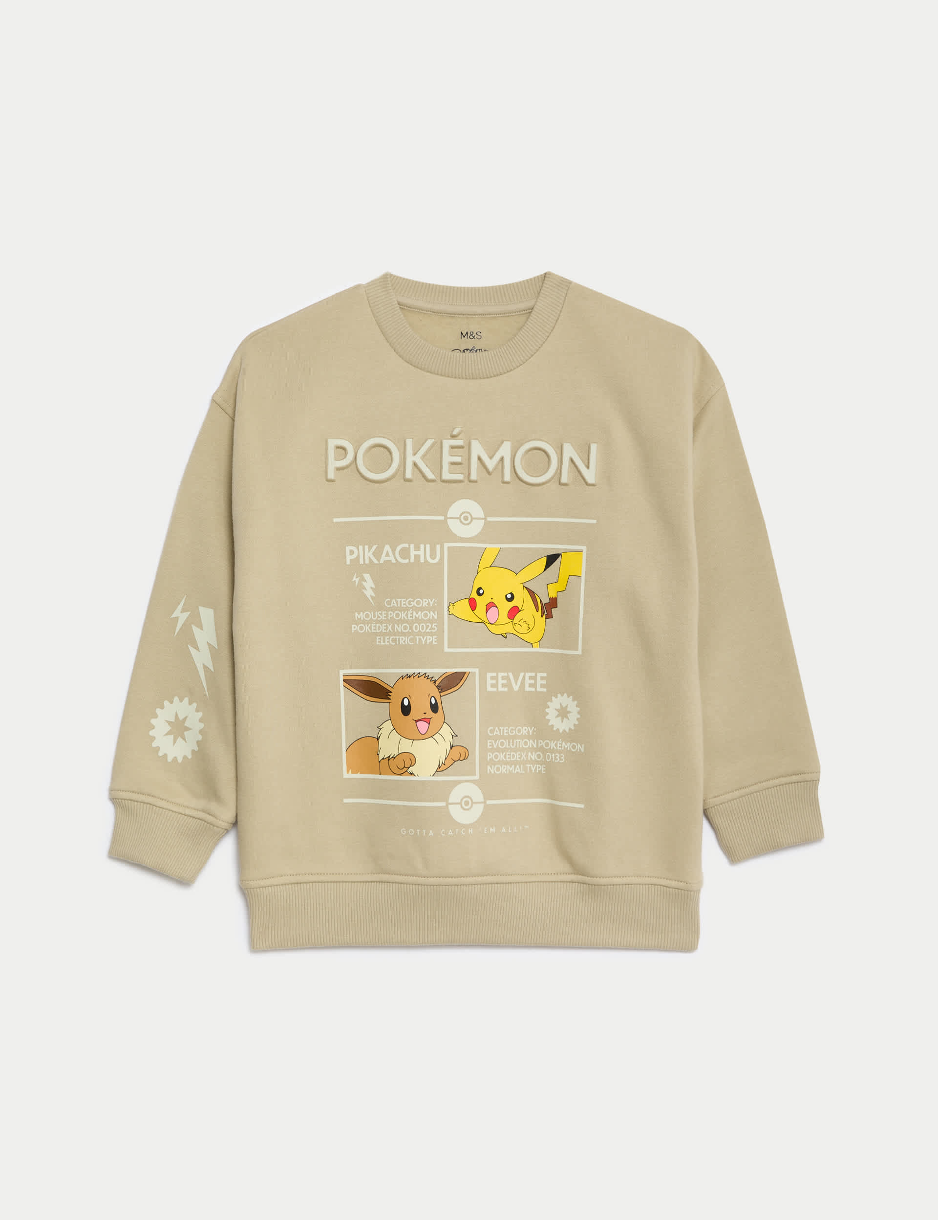 M&S Boys Cotton Rich Pokemon  Sweatshirt (2-8 Yrs)