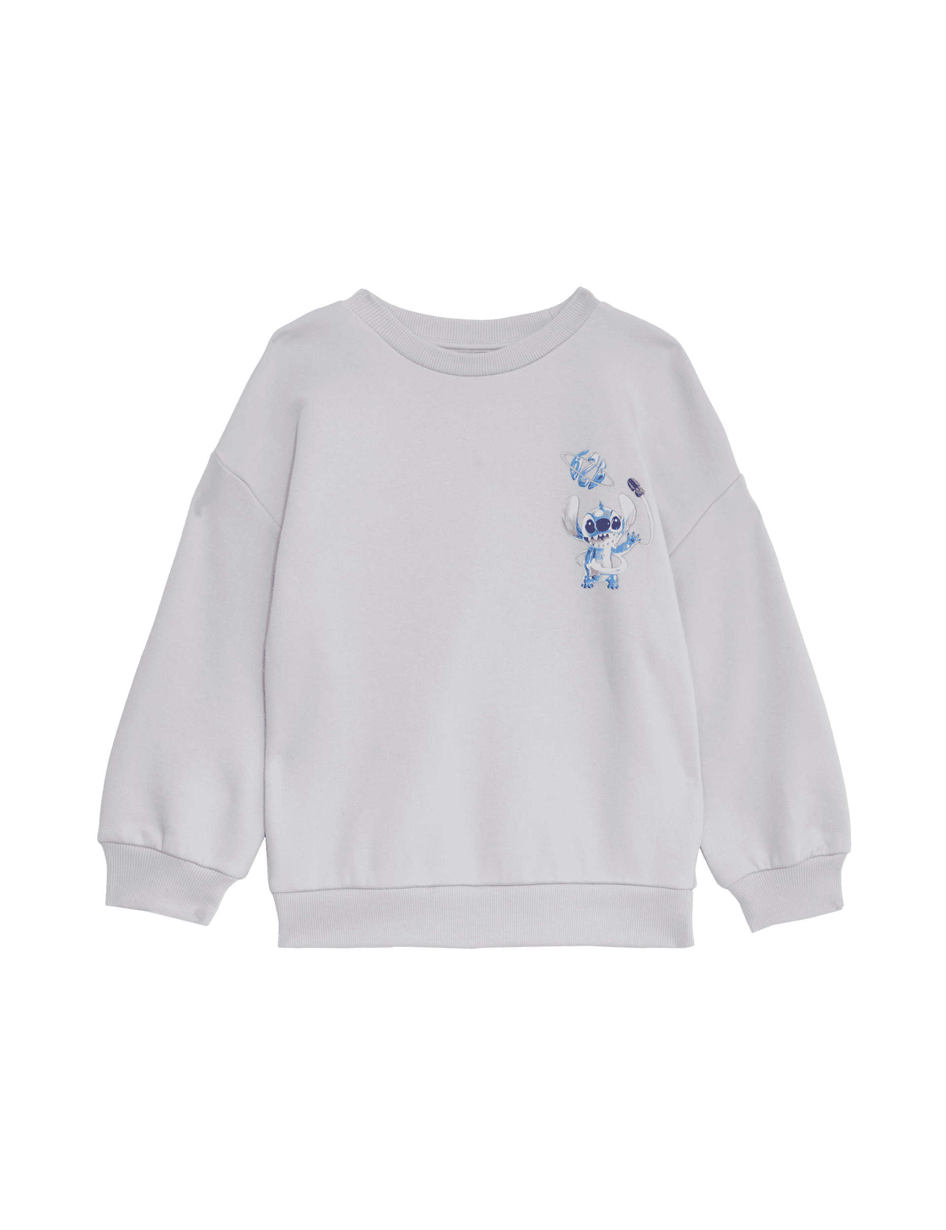 M&S Collection Disney Lilo And Stitch Sweatshirt (2-8 Yrs) - 3-4 Y - Light Grey, Light Grey