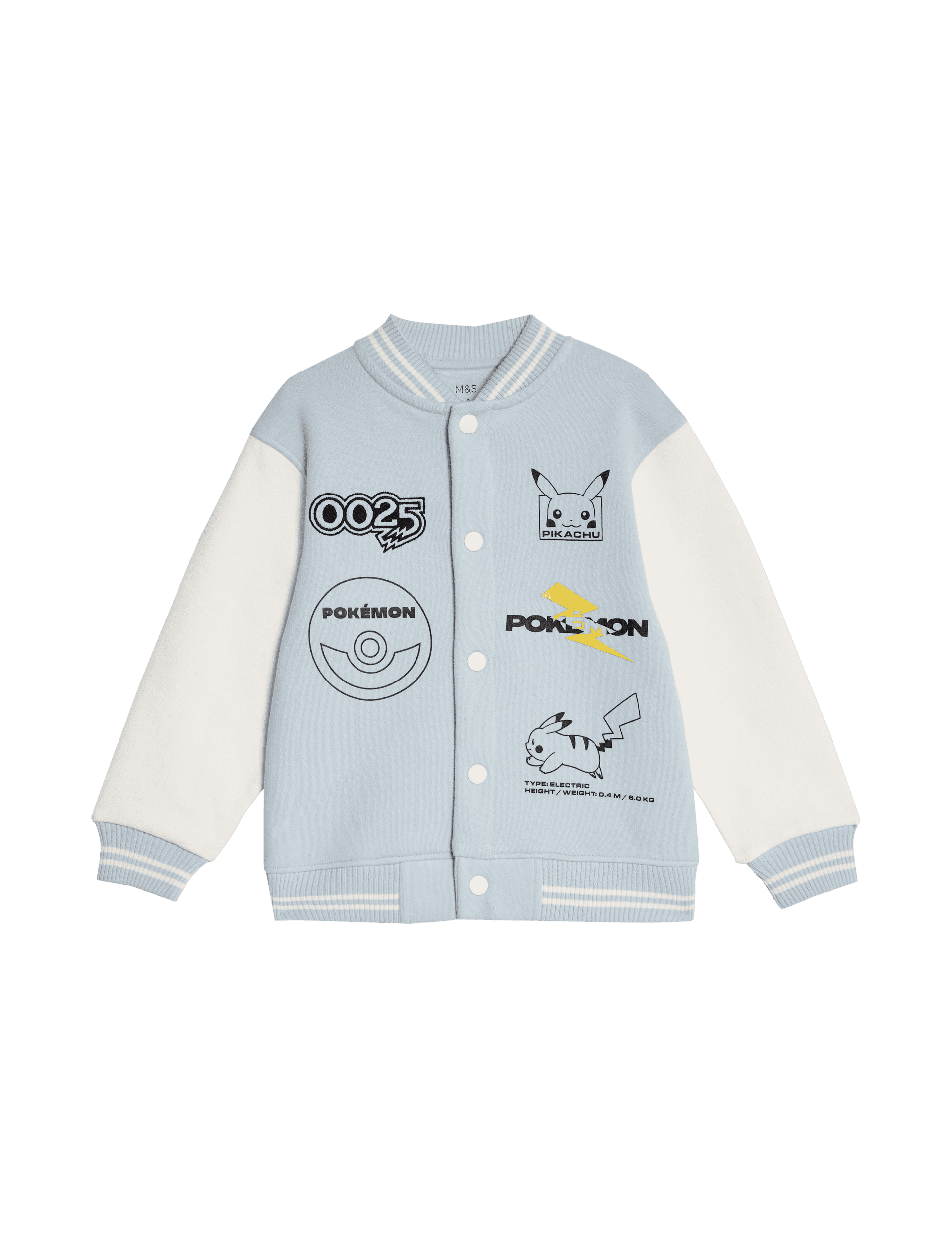 M&S Collection Boys Cotton Rich Pokmon Bomber (2-8 Yrs) - 5-6 Y - Blue Mix, Blue Mix