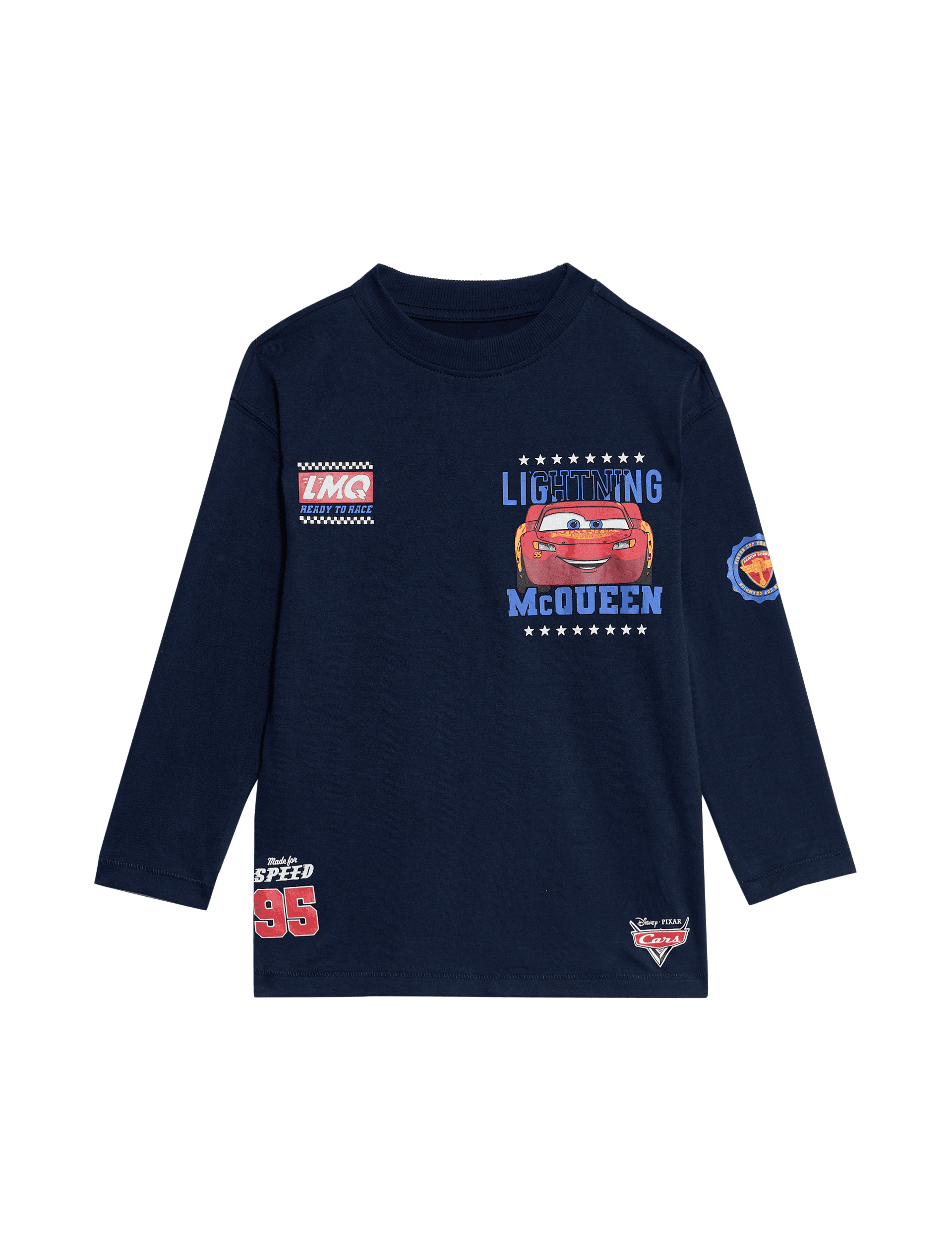 M&S Collection Boys Pure Cotton Cars Top (2-8 Yrs) - 3-4 Y - Navy, Navy