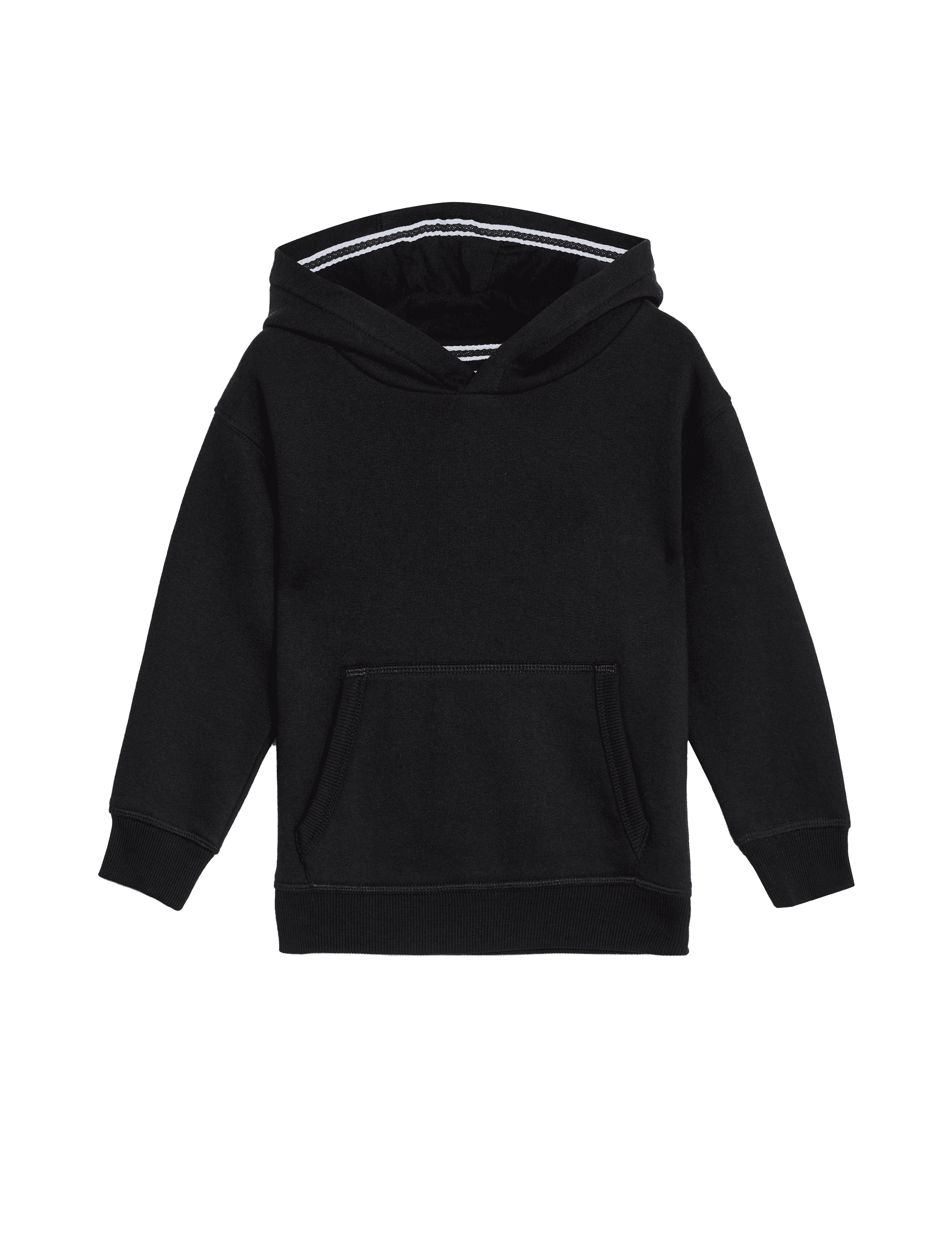 M&S Collection Boys Cotton Rich Pullover Hoodies (3 Mths-7 Yrs) - 2-3 Y - Black, Navy,Black