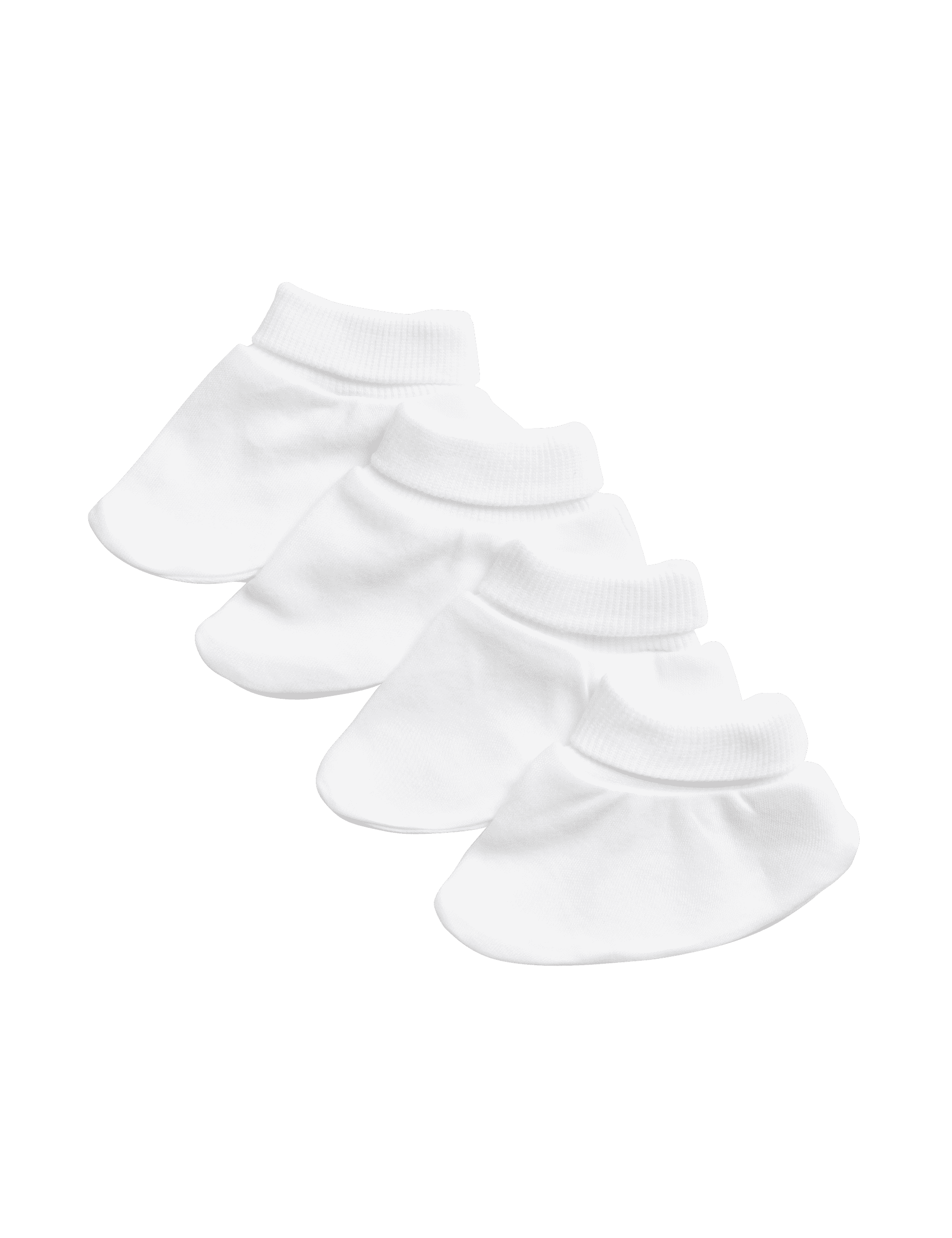 M&S Collection 4pk Pure Cotton Booties (0-1 Yrs) - 1 M - White, White