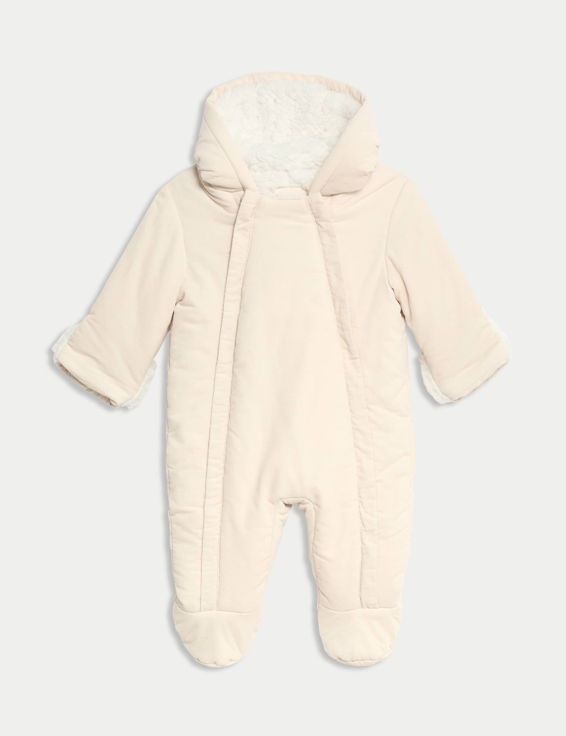 M&S Boys Cord Pramsuit (7lbs-1 Yrs) - 0-3 M - Calico, Calico