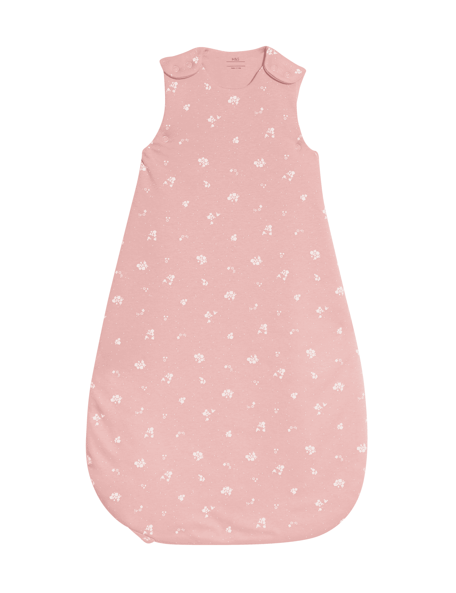 M&S Collection Girls Pure Cotton Floral 2.5 Tog Sleeping Bag (0-36 Mths) - 18-36 - Pink Mix, Pink Mi