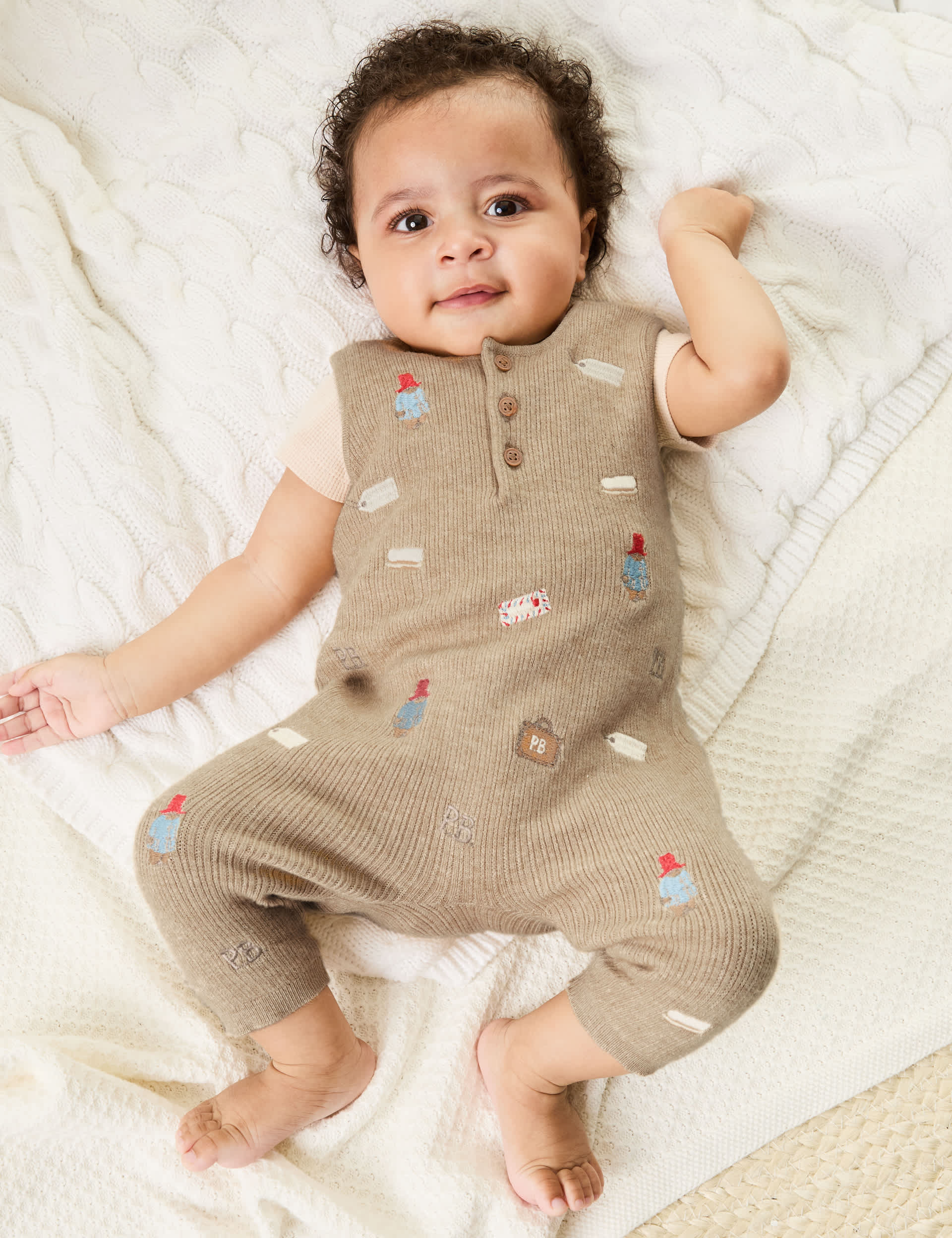 M&S Paddington Dungarees (7lbs-1 Yrs) - 3-6 M - Brown Mix, Brown Mix