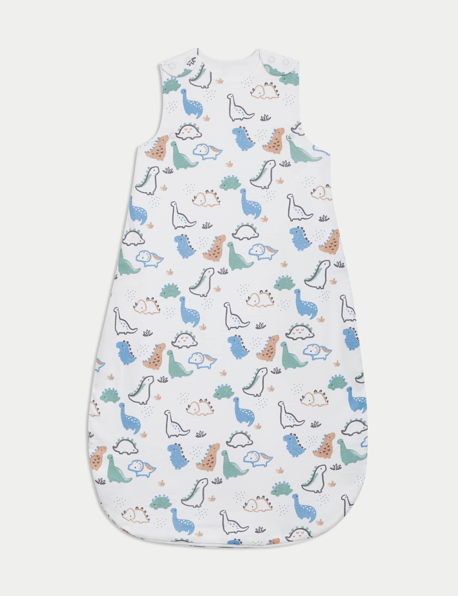 M&S Boys Pure Cotton Dinosaur 2.5 Tog Sleeping Bag (0-3 Yrs) - 18-36 - Ivory Mix, Ivory Mix