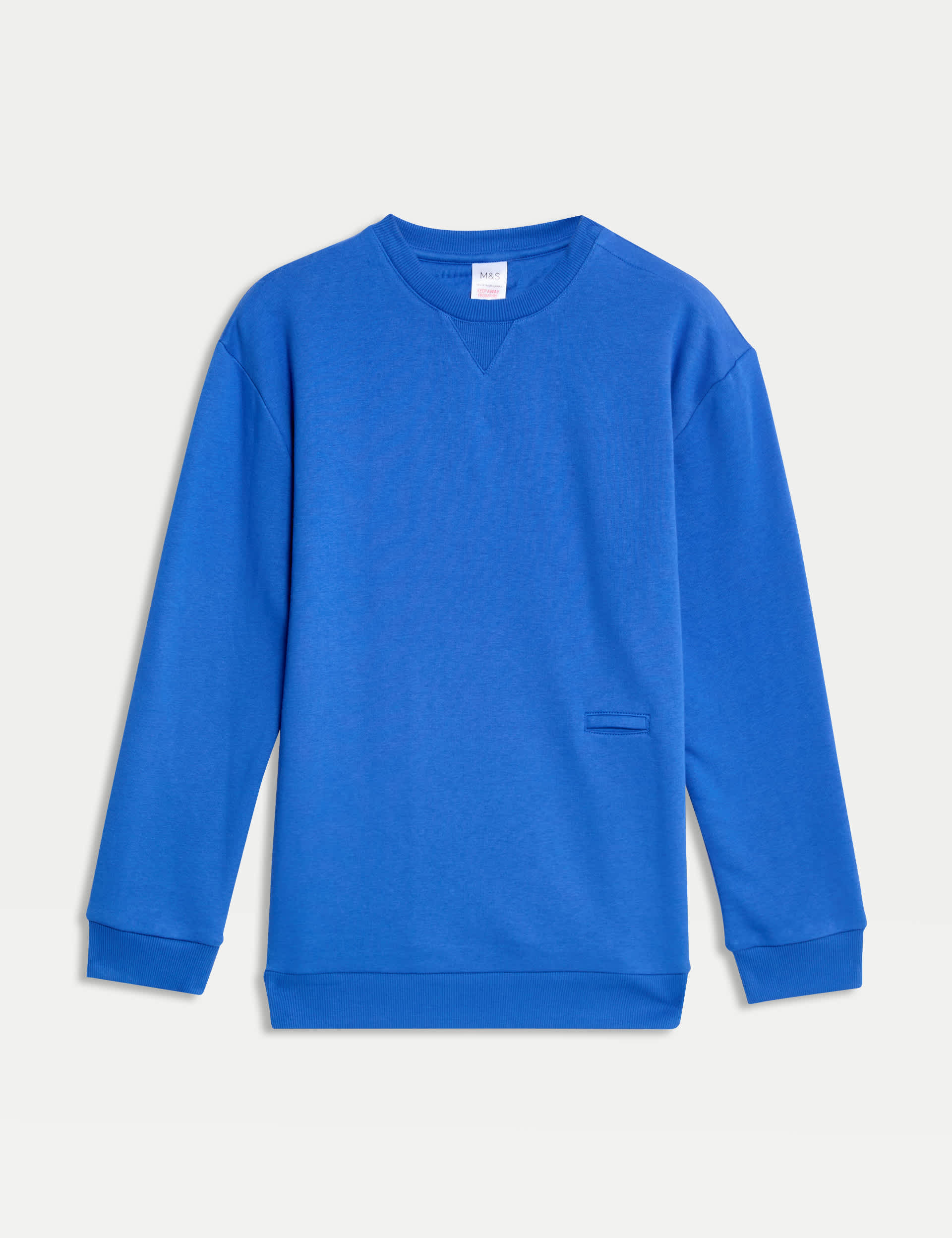 M&S Boys Adaptive Cotton Rich Sweatshirt (2-16 Yrs) - 5-6 Y - Cobalt, Cobalt