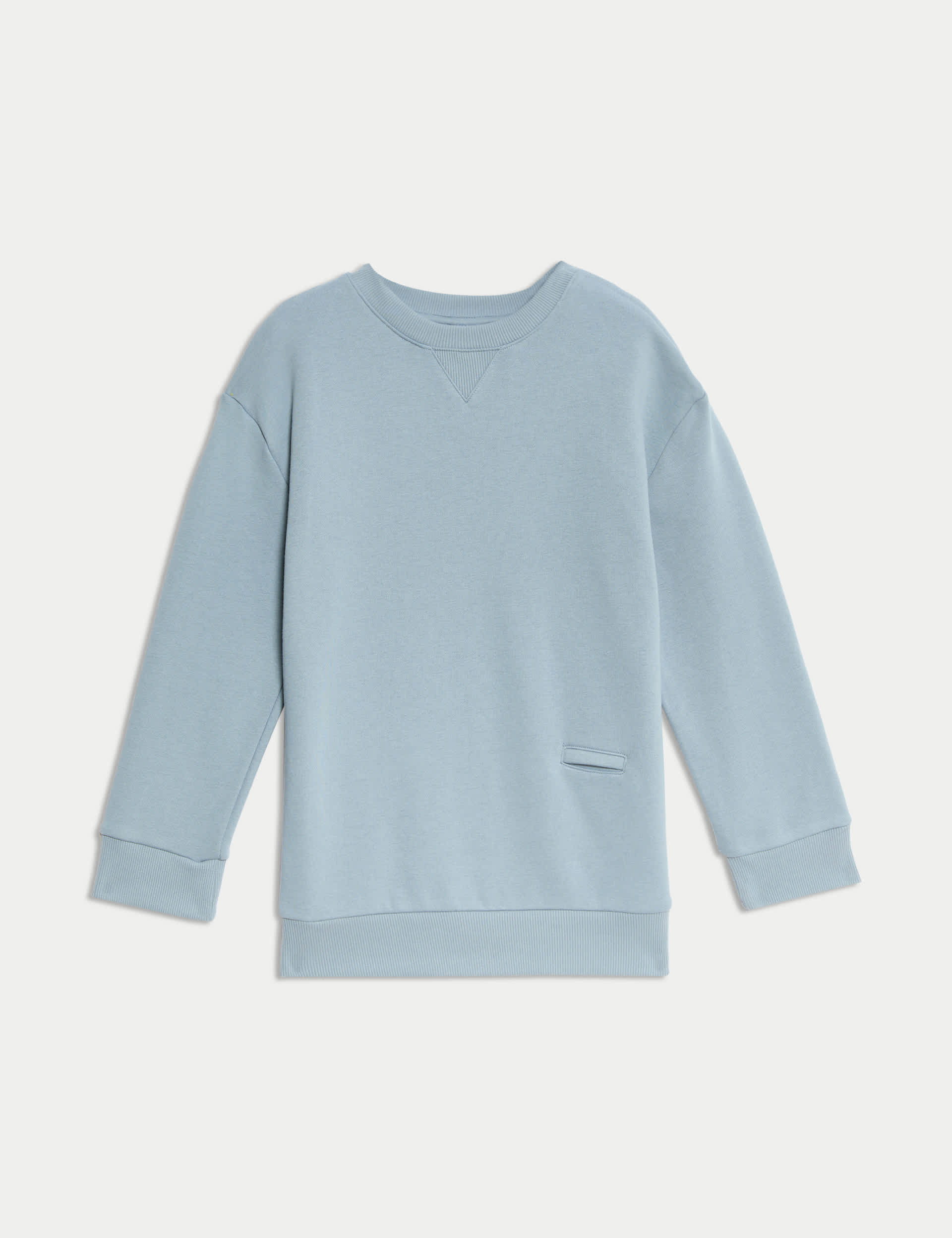 M&S Boys Adaptive Cotton Rich Sweatshirt (2-16 Yrs) - 5-6 Y - Light Steel Blue, Light Steel Blue,Gre