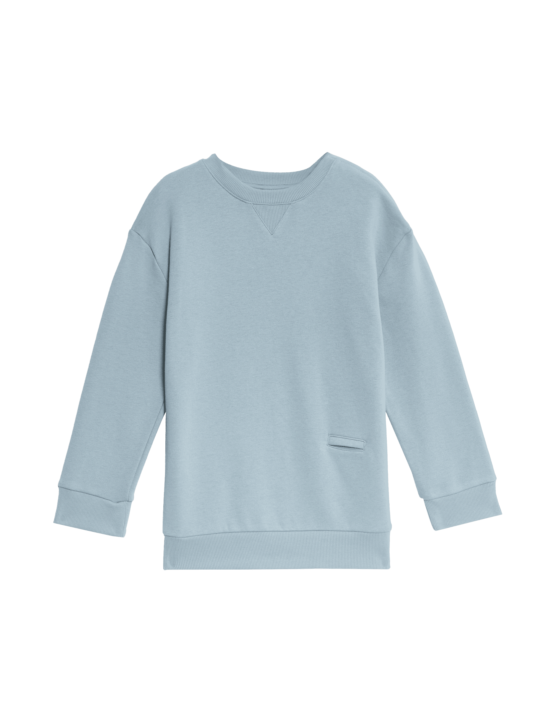 M&S Collection Boys Adaptive Cotton Rich Sweatshirt (2-16 Yrs) - 6-7 Y - Light Steel Blue, Light Ste