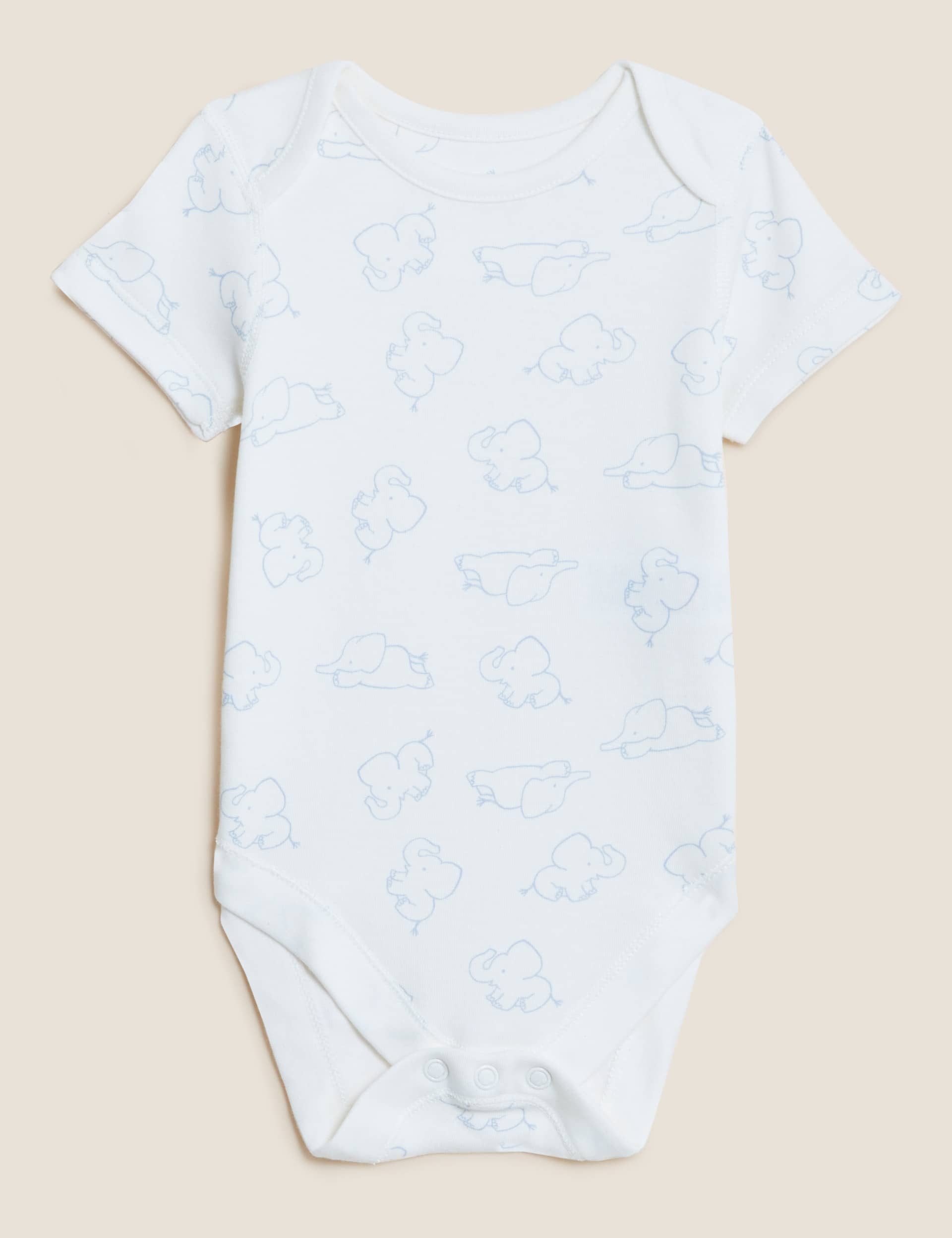 M&S Collection Boys 7pk Pure Cotton Bodysuits (5lbs-3 Yrs) - 2-3Y - Blue Mix, Blue Mix