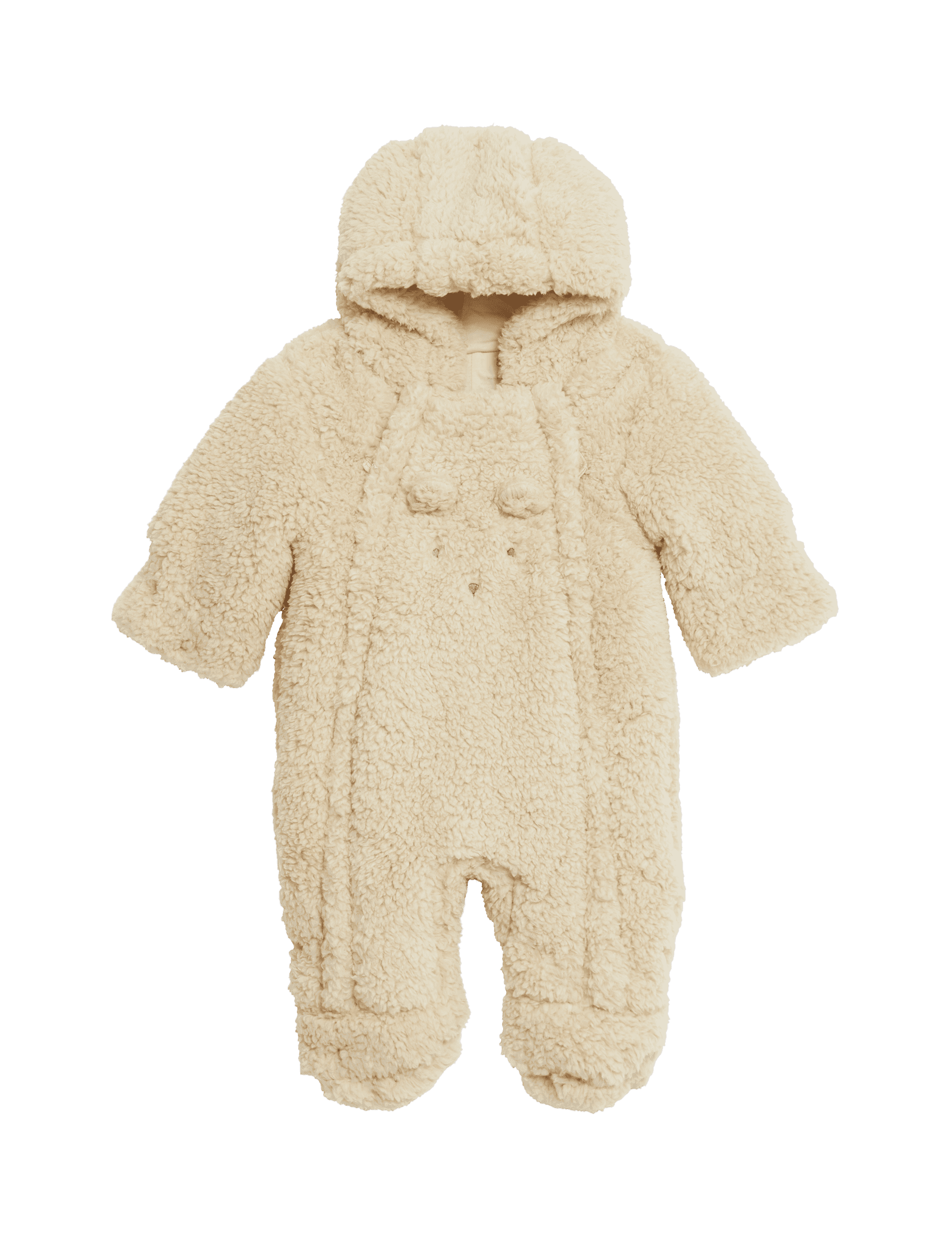 M&S Collection Animal Face Pramsuit (0-12 Mths) - 0-3 M - Brown Mix, Brown Mix