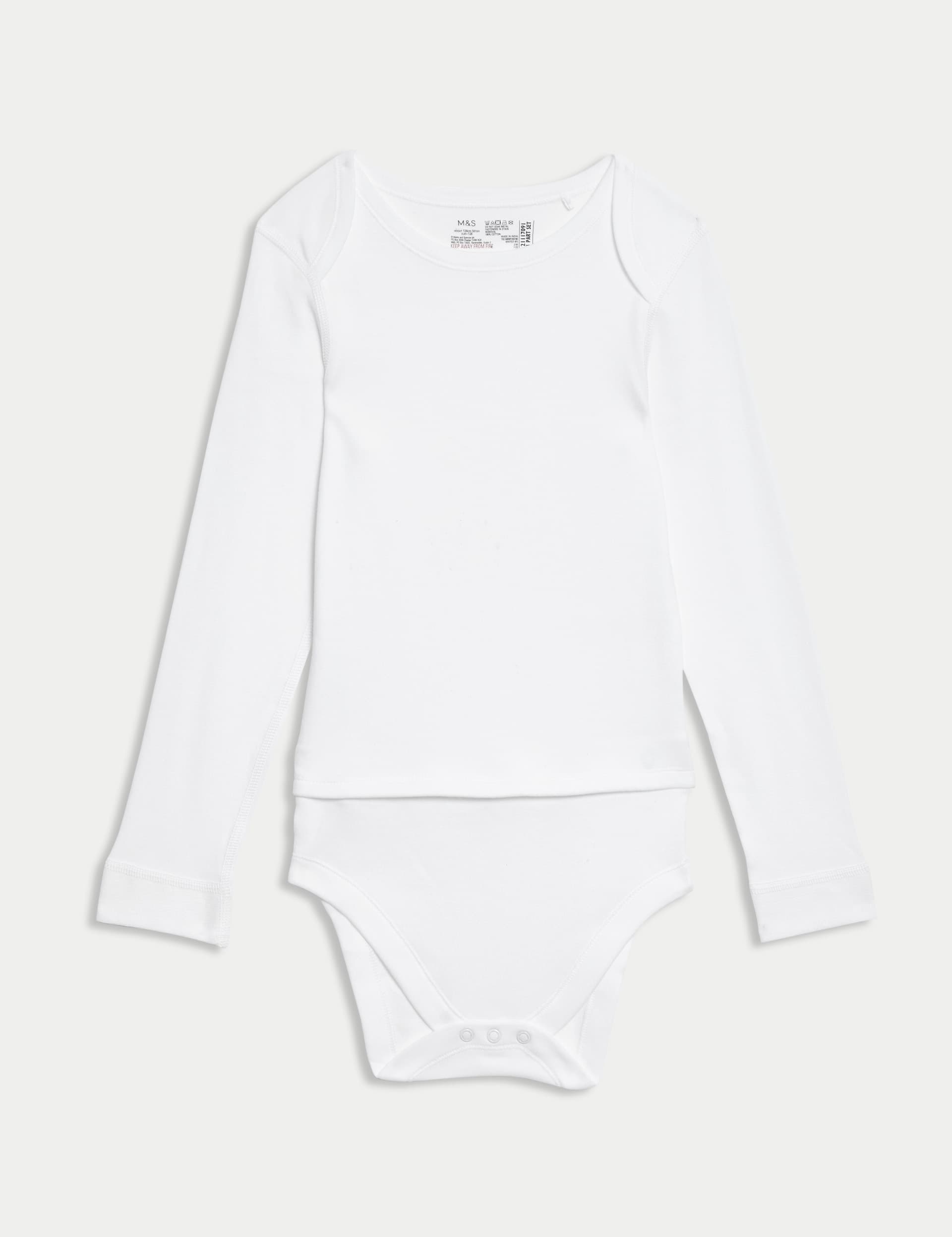 M&S Collection 3pk Adaptive Pure Cotton Bodysuits (7lbs-16 Yrs) - 5-6Y - White, White