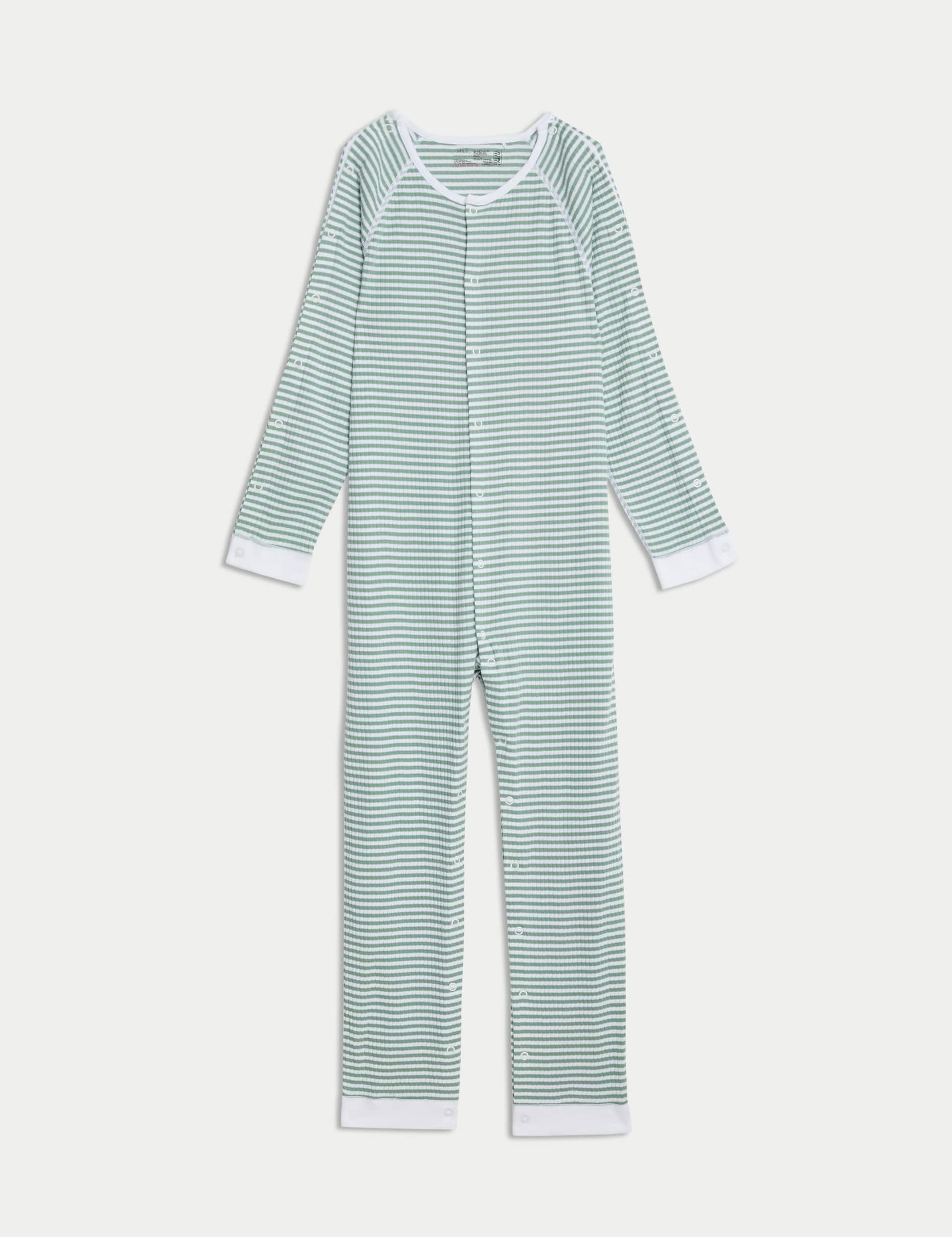 M&S Collection 2 Pack Adaptive Pure Cotton Sleepsuits (7lbs-16 Yrs) - 9-10Y - Blue/Green, Blue/Green