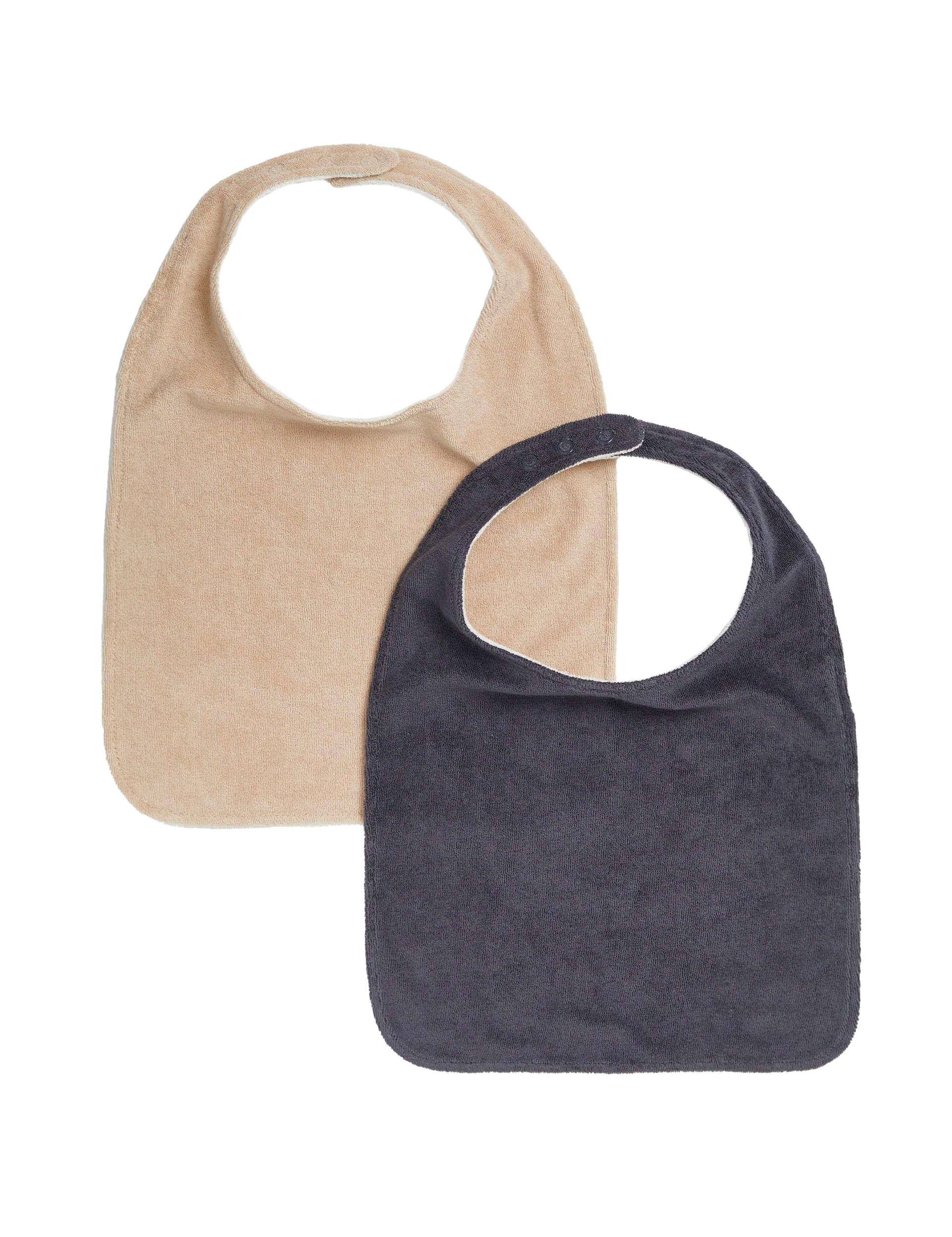 M&S Collection 2 Pack Adaptive Oversized Bibs - Dark Pewter, Dark Pewter