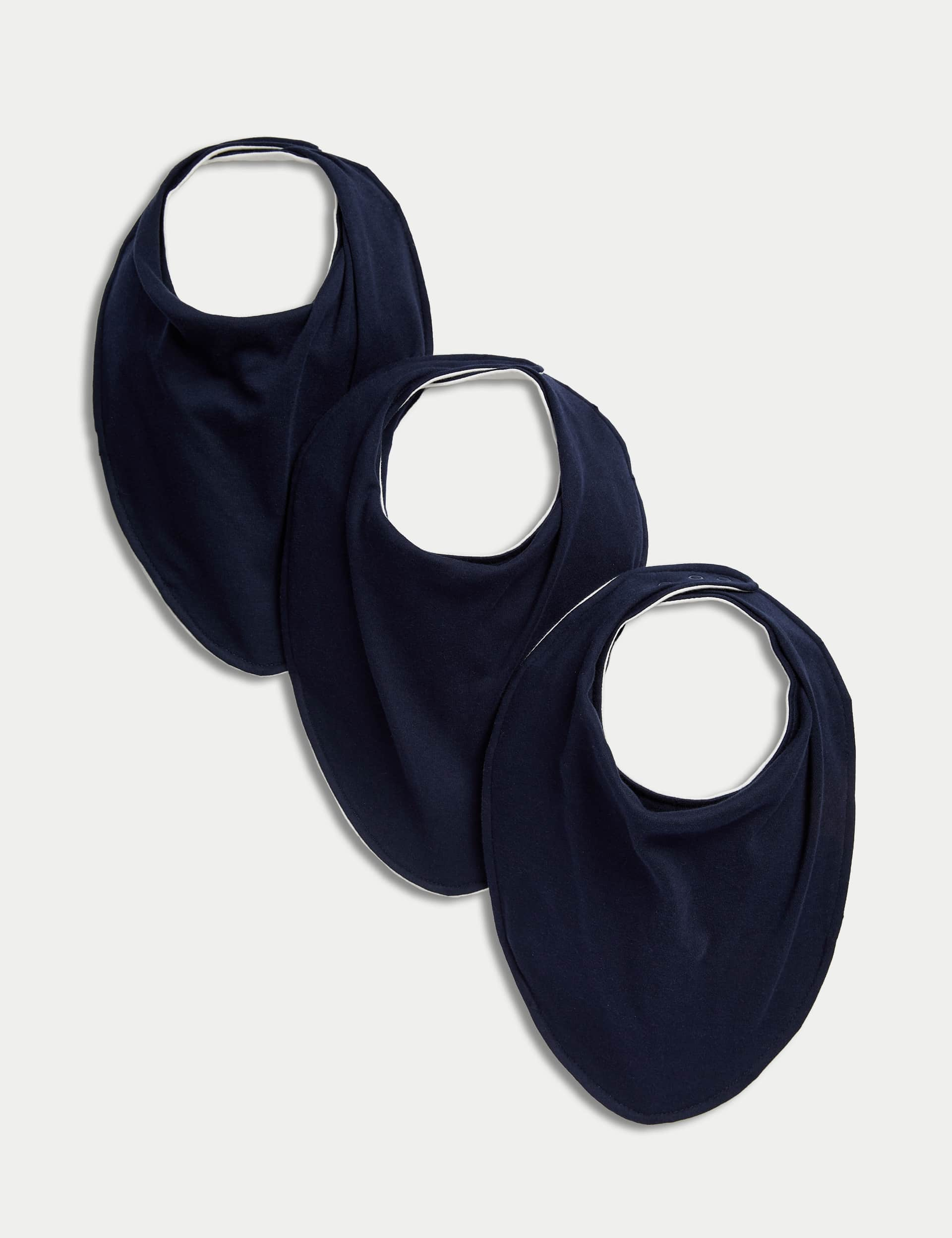 M&S 3pk Adaptive Oversized Bibs - Navy, Navy,Multi