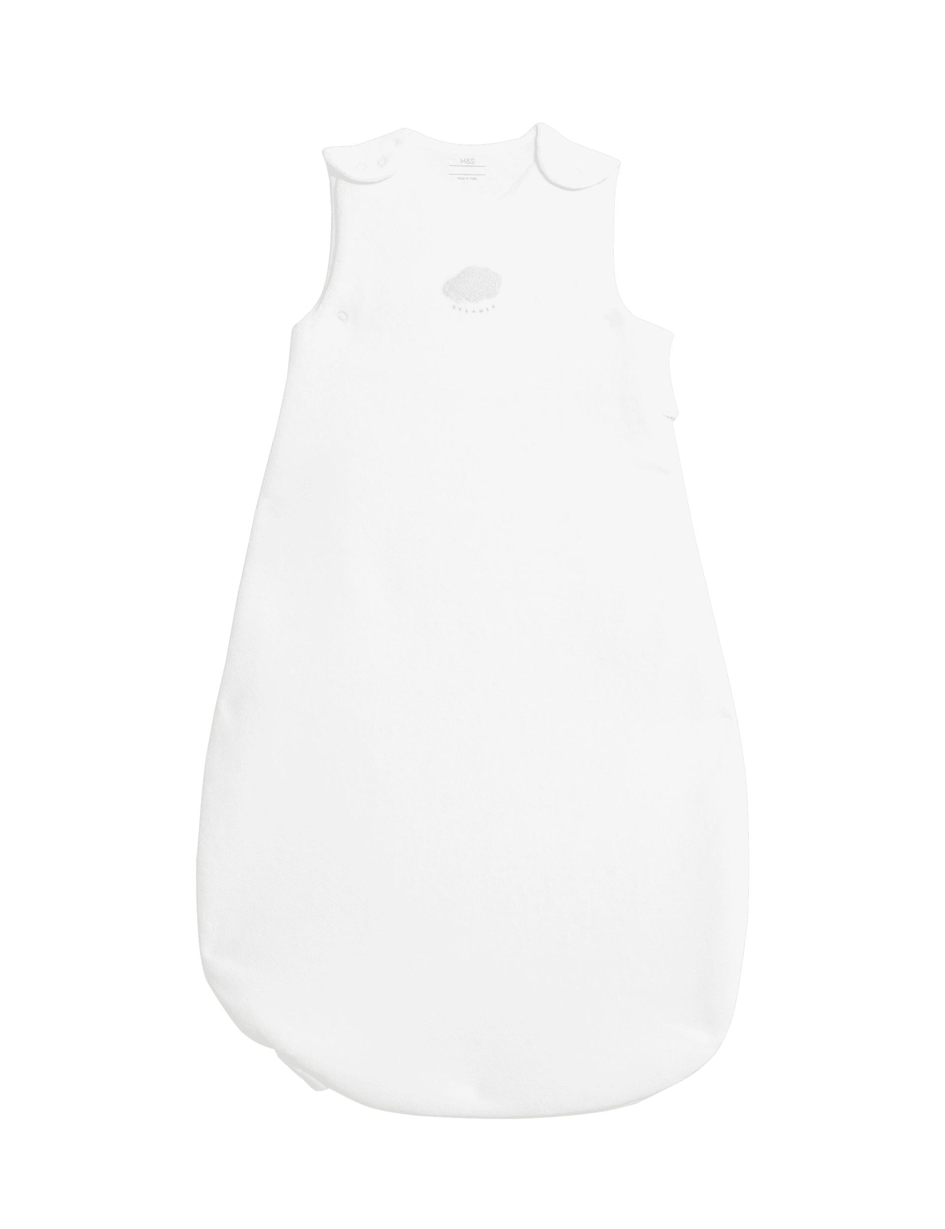 M&S Collection Cotton Rich Velour Sleeping Bag (0-36 Mths) - 18-36 - White Mix, White Mix