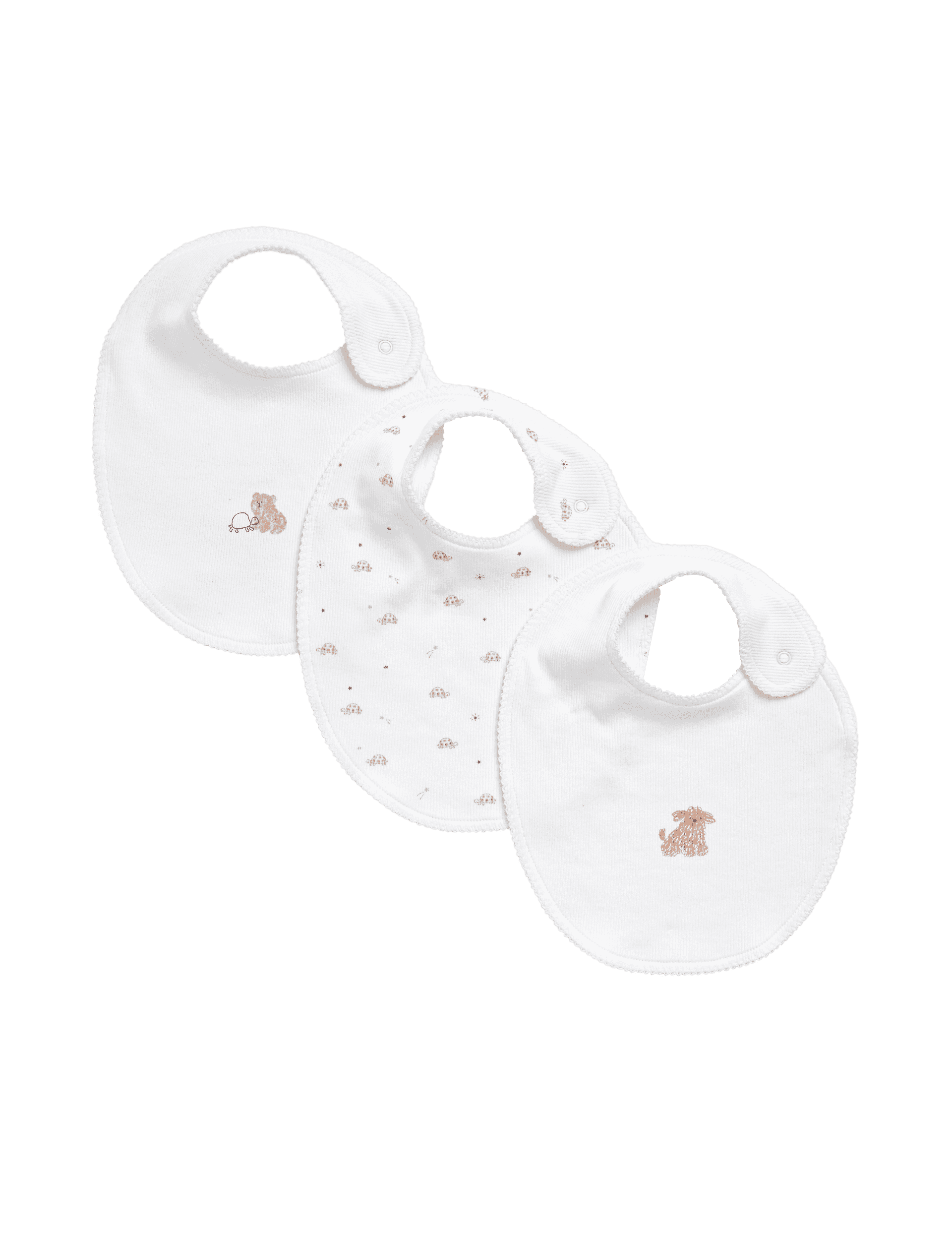 M&S Collection 3pk Born In 2025 Bibs (0-3 Mths) - White Mix, White Mix