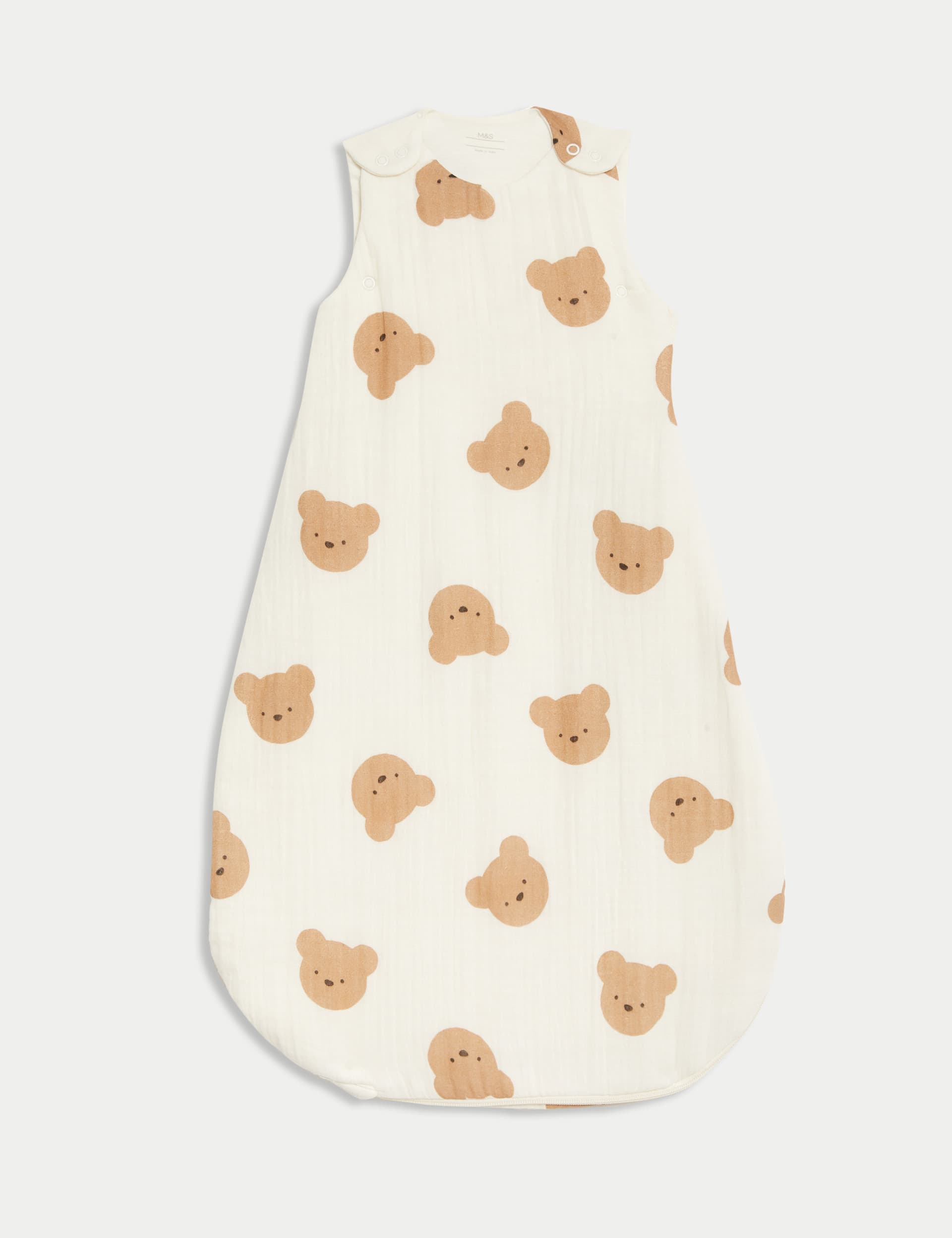 Pure Cotton Spencer Bear 2.5 Tog Sleeping Bag (0-3 Yrs) - 18-36 - White Mix, White Mix