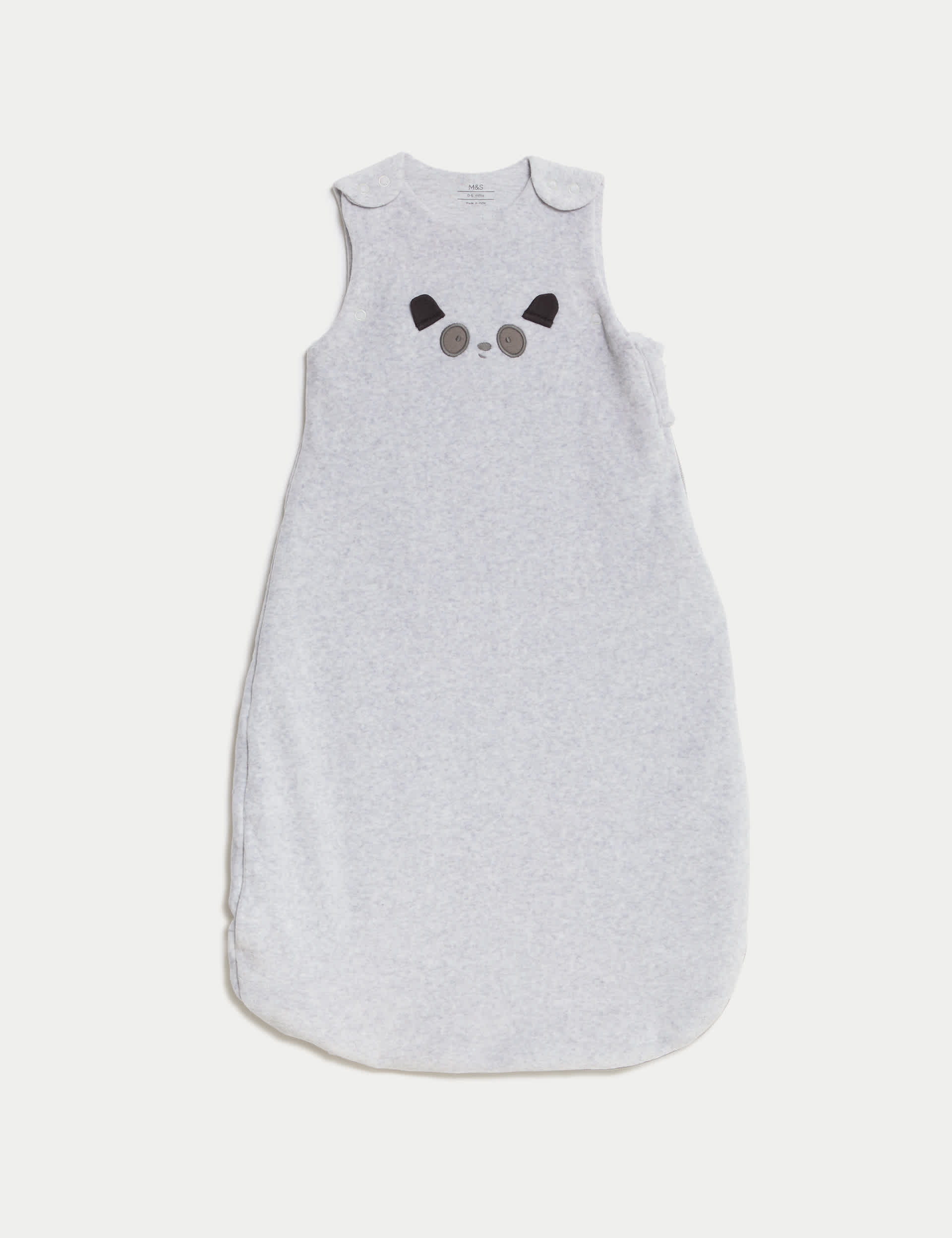 M&S Pure Cotton Bear Face 2.5 Tog Sleeping Bag (0-3 Mths) - 0-6 M - Grey Mix, Grey Mix