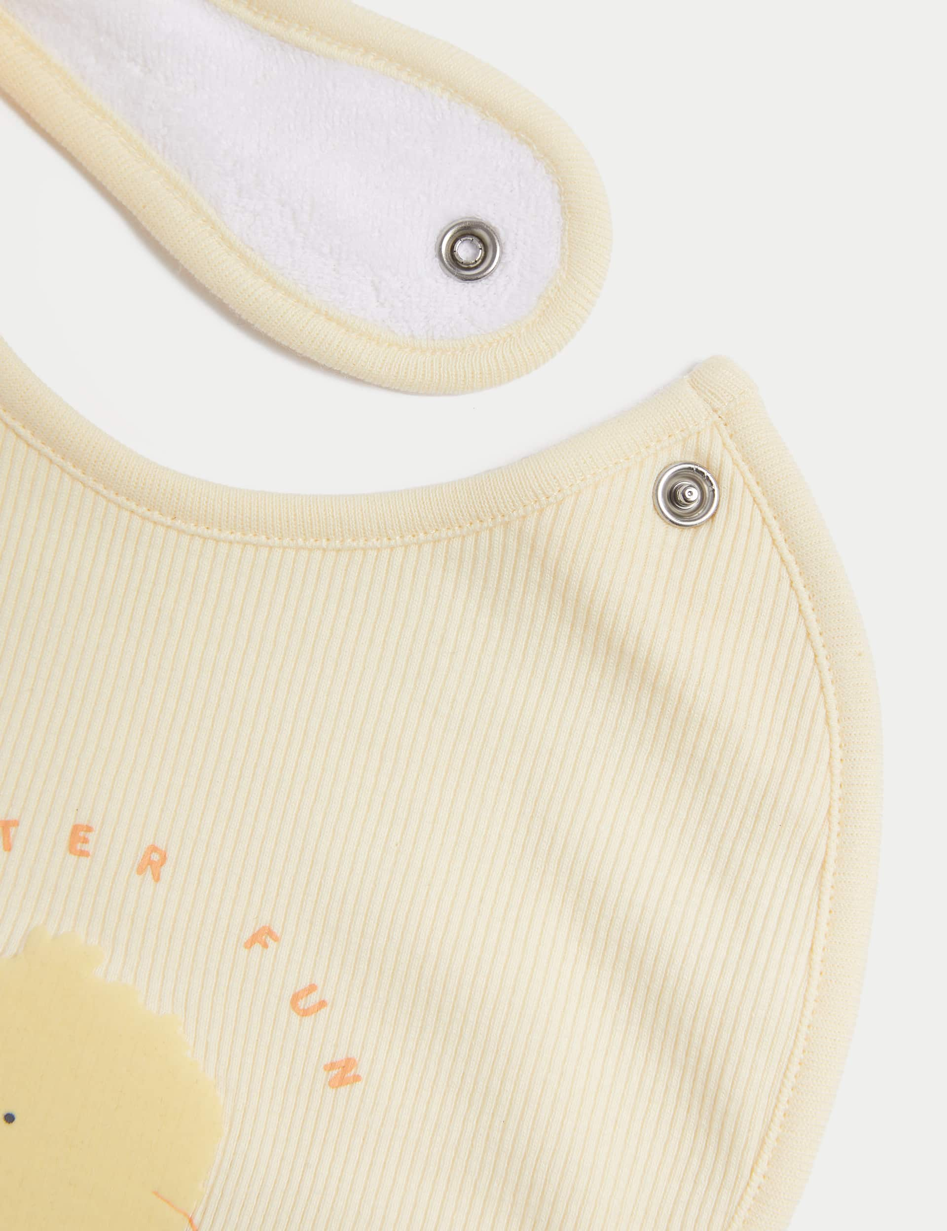 M&S Collection Cotton Rich Easter Dribble Bibs - Yellow Mix, Yellow Mix