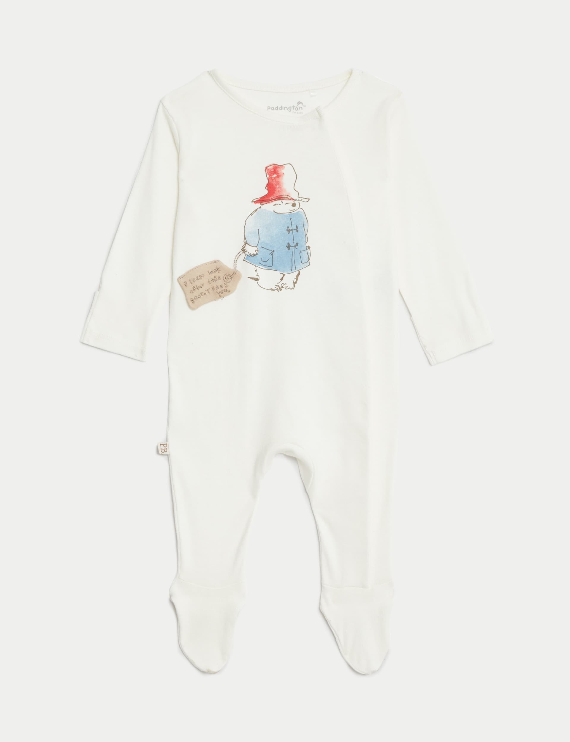 M&S Collection 2 Pack Pure Cotton Paddington Sleepsuits (7lbs-1 Yrs) - 1 M - Cream Mix, Cream Mix