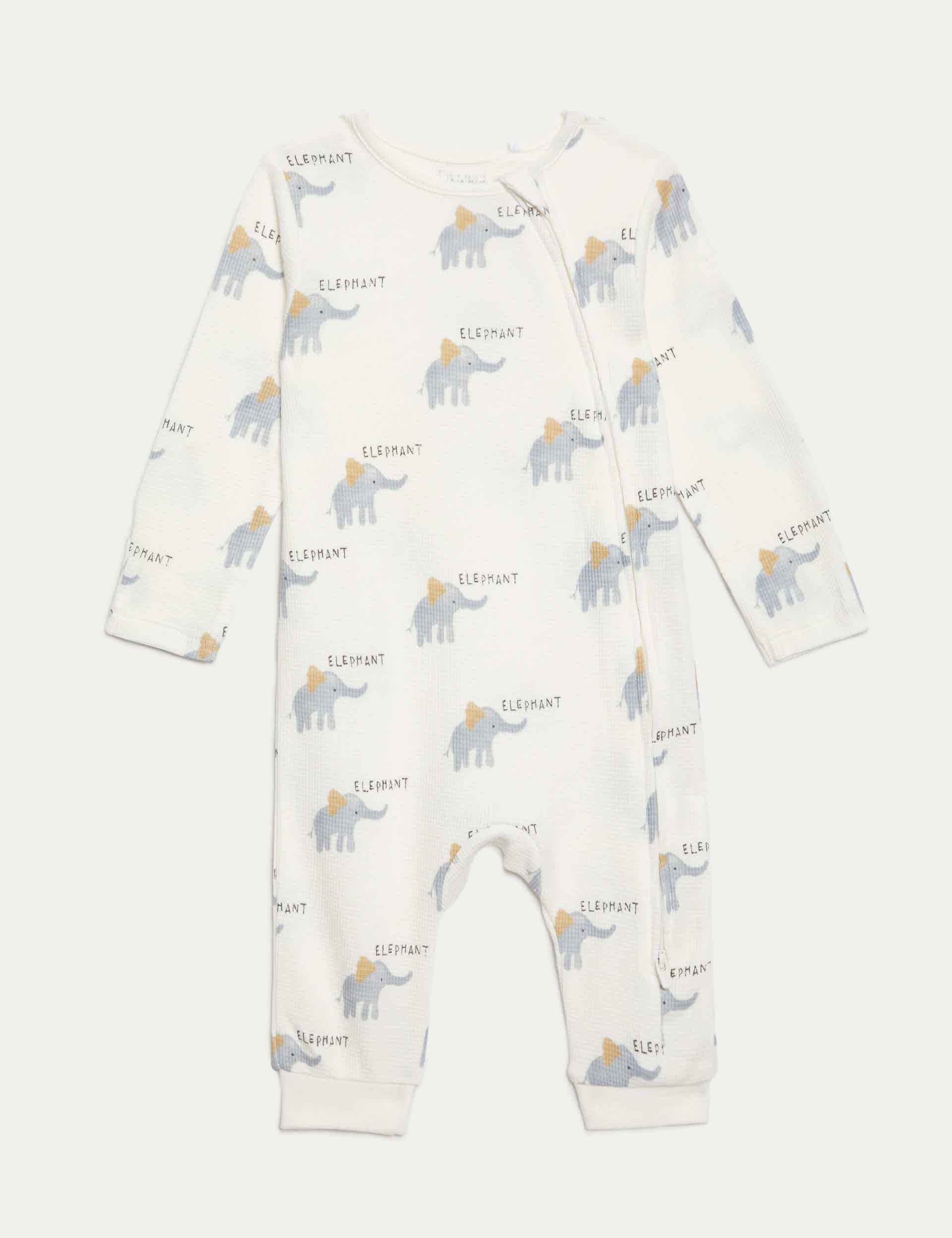 M&S Collection 3pk Pure Cotton Safari Sleepsuits (6lbs-3 Yrs) - TINY - Yellow Mix, Yellow Mix