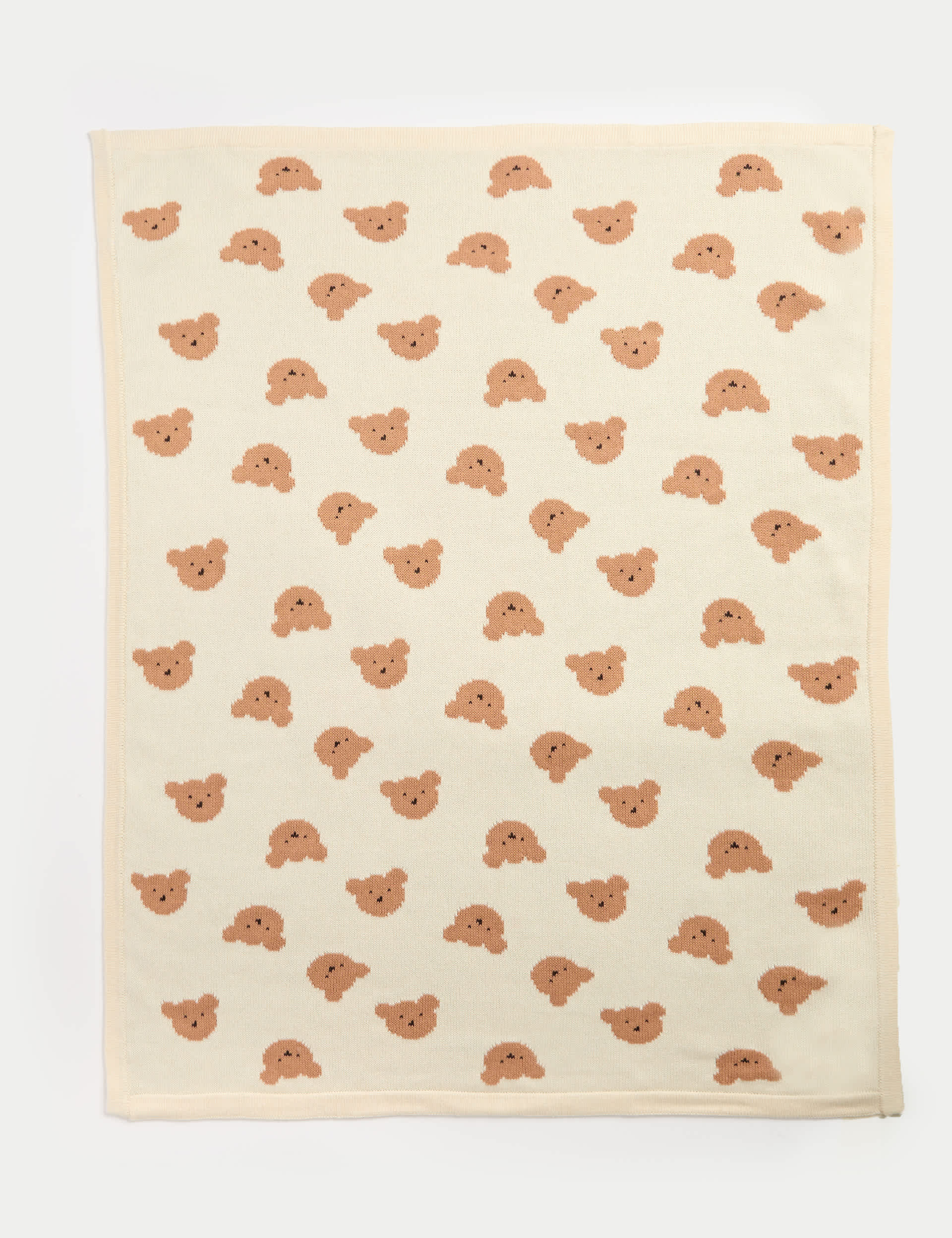 M&S Pure Cotton Knitted Spencer Bear Blanket - Calico, Calico