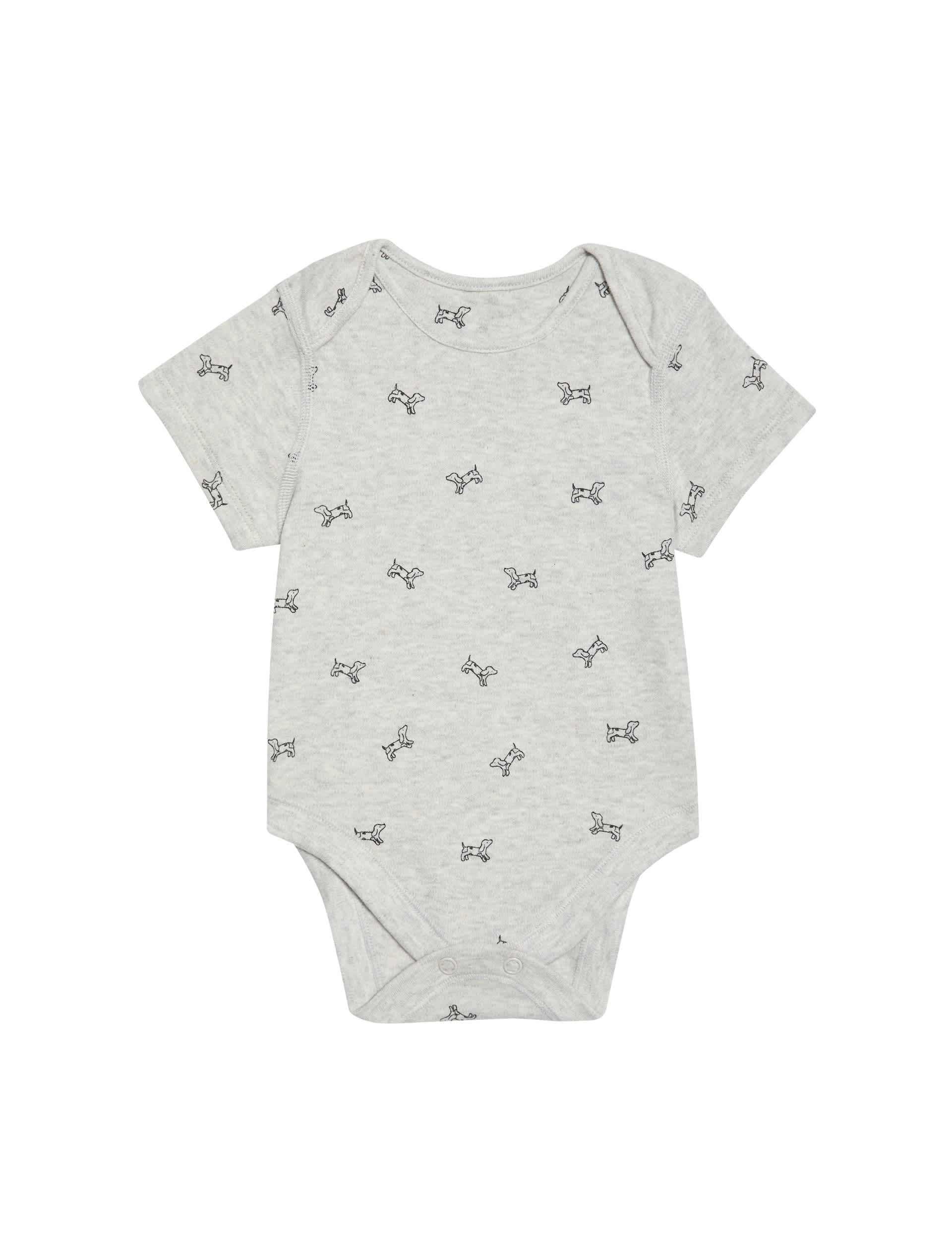 M&S Collection 7pk Pure Cotton Dog & Striped Bodysuits (5lbs-3 Yrs) - 18-24 - Grey Marl, Grey Marl