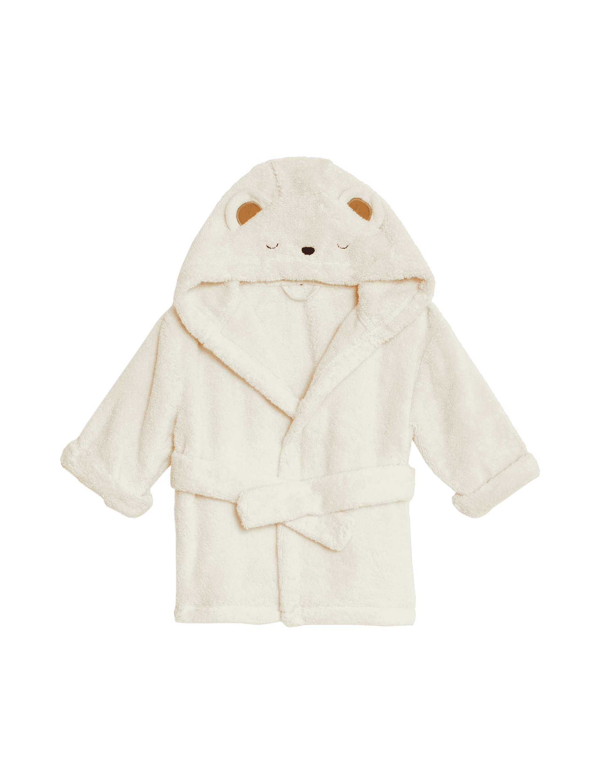 M&S Collection Pure Cotton Towelling Hooded Robe (0-3 Yrs) - 18-36 - Cream Mix, Cream Mix,Camel,Yell