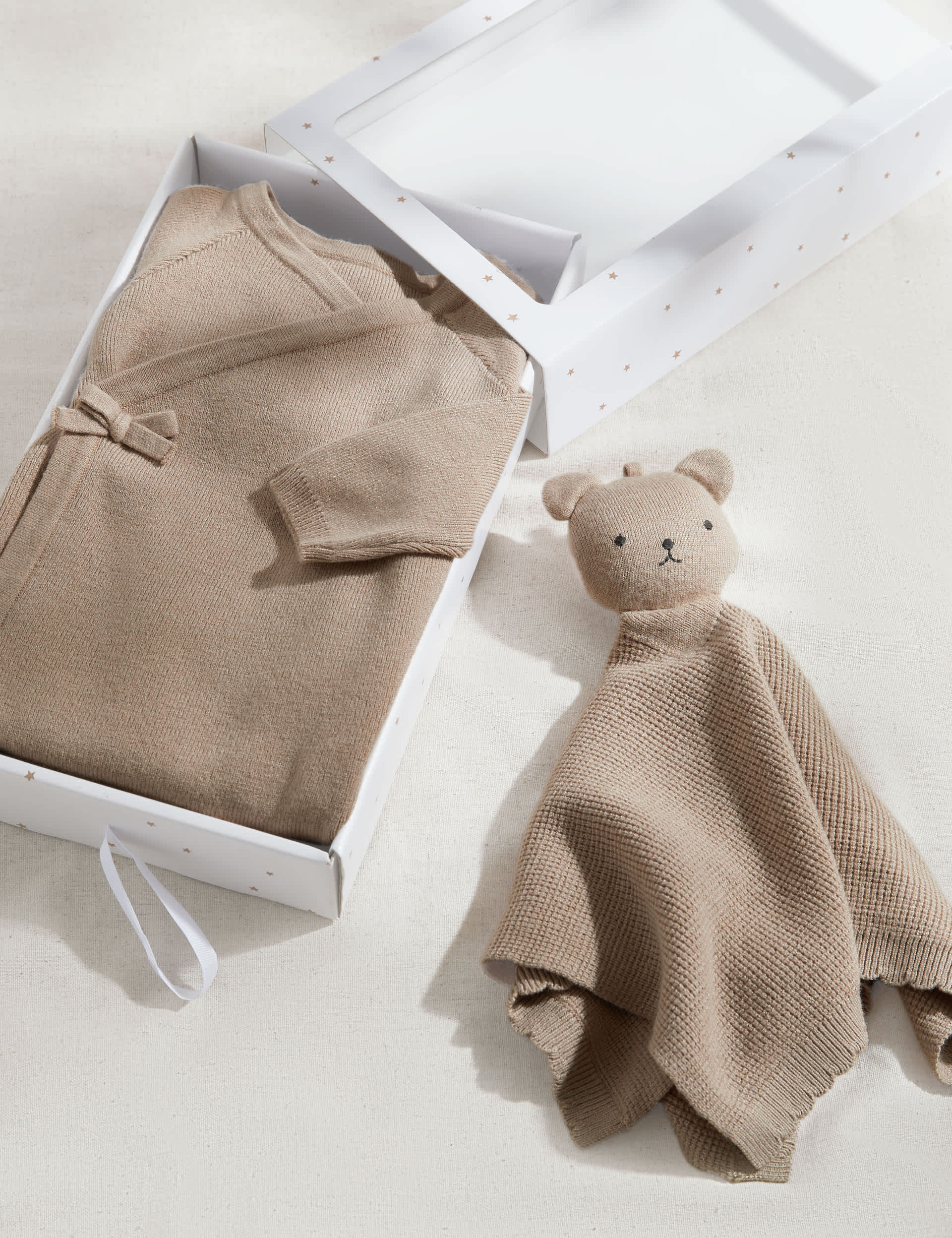 M&S 2pc Knitted Gift Set (0-6 Mths) - 0-3 M - Biscuit, Biscuit