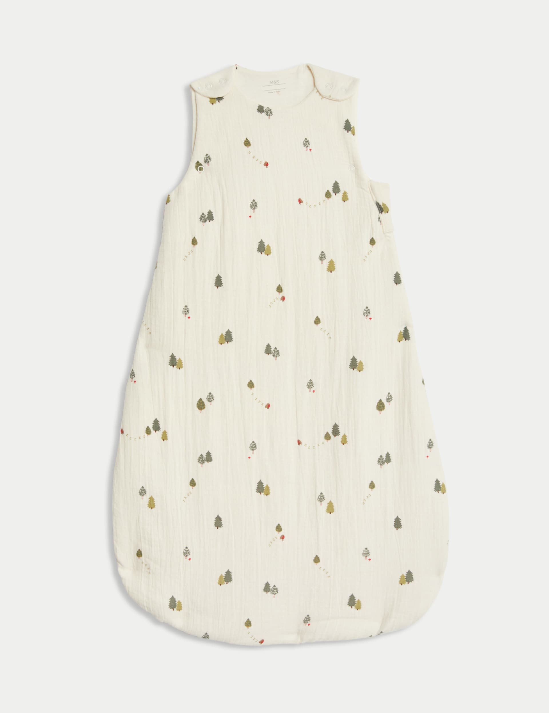 M&S Cotton Rich 2.5 Tog Festive Sleeping Bag (0-3 Yrs) - 18-36 - Cream Mix, Cream Mix