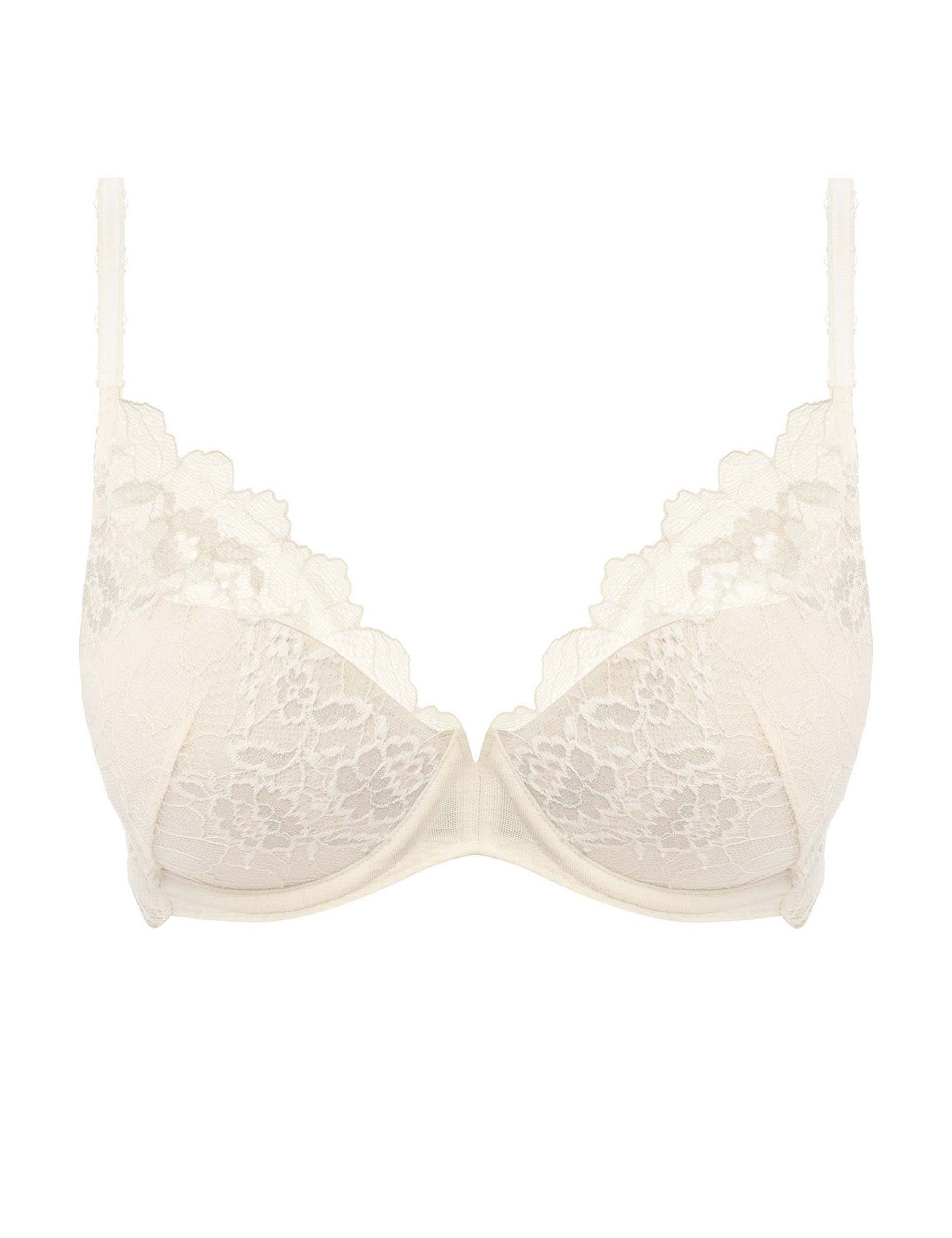 Wacoal Women's Lace Perfection Wired Plunge Bra A-DD - 38D - White, White