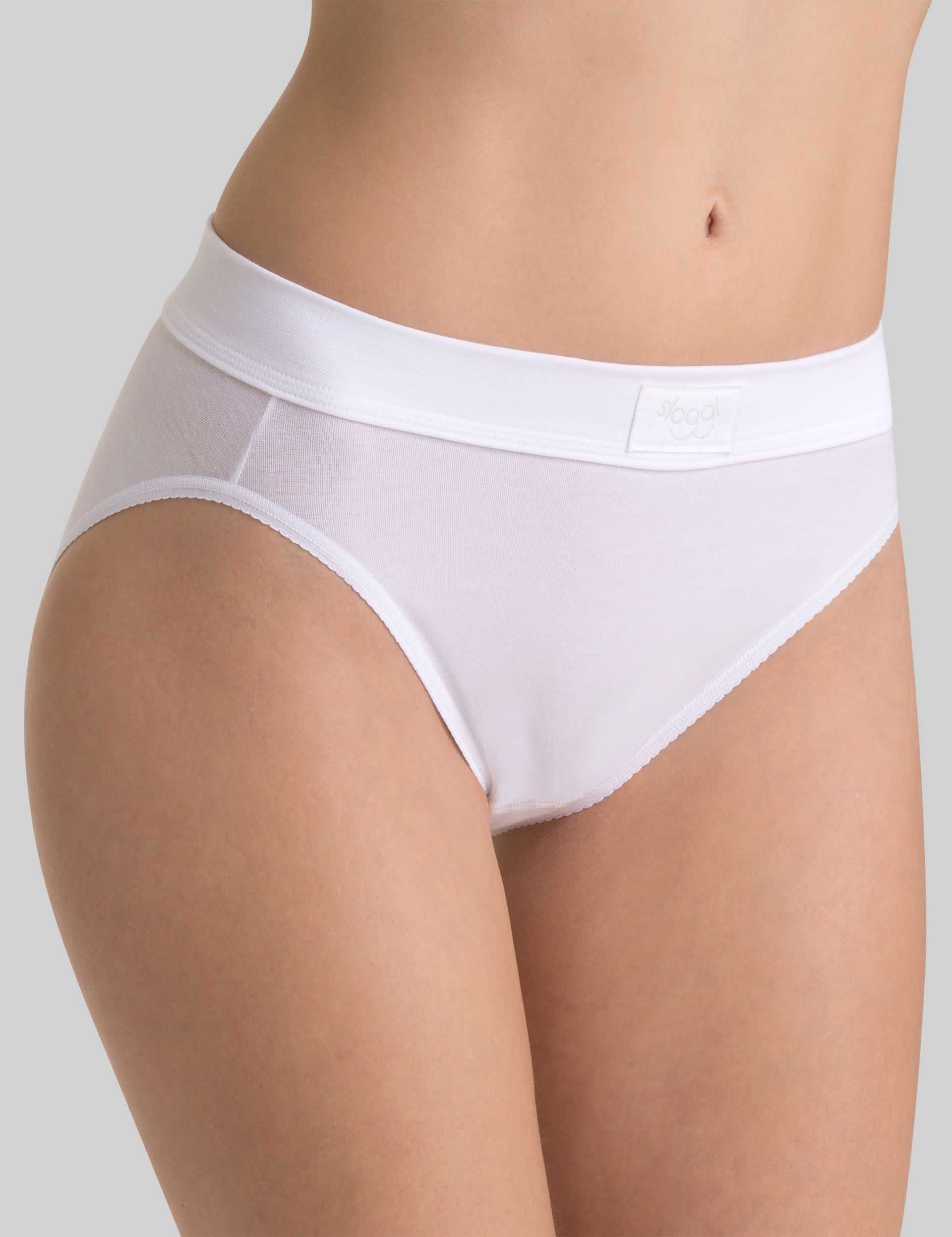 Sloggi Women's Double Comfort Cotton Rich Tai Briefs - 14 - White, White,Black