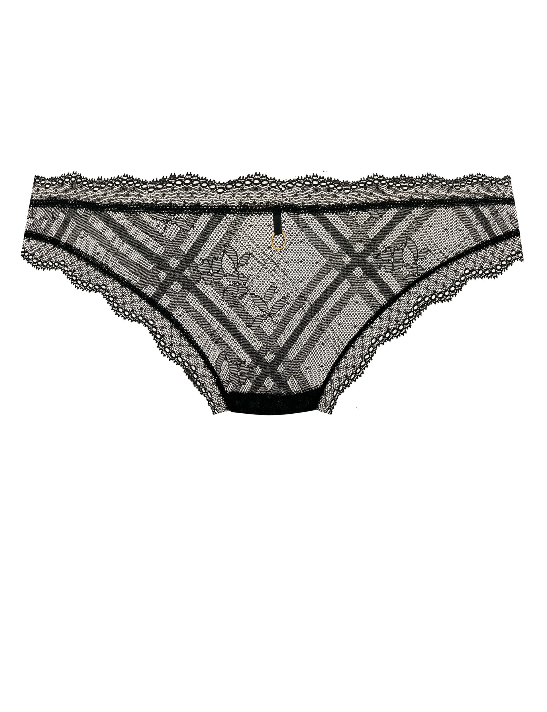 Freya Women's Freya Fatale Floral Lace Brazilian Knickers - XL - Black, Black