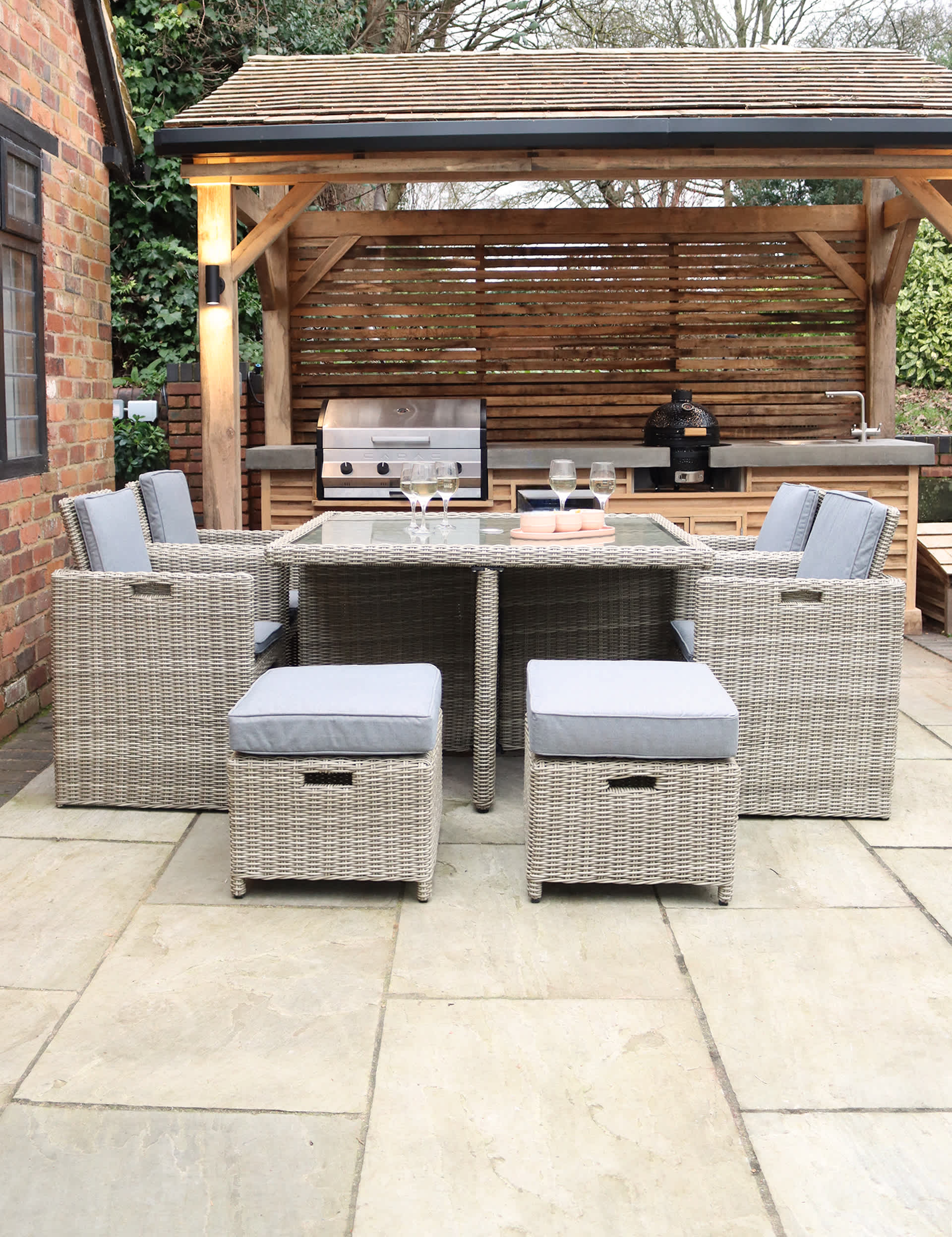 Royalcraft Wentworth Rattan 8 Seater Garden Dining Set - Natural, Natural