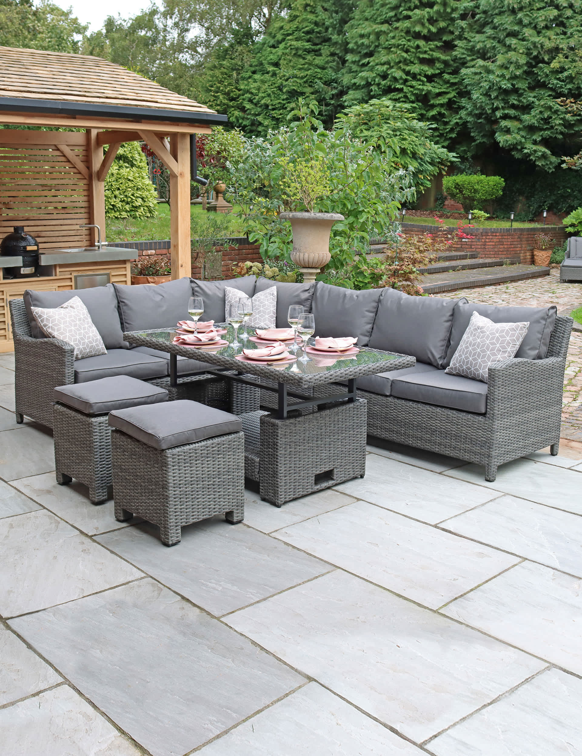 Royalcraft Paris 8 Seater Garden Lounge Set - Grey, Grey