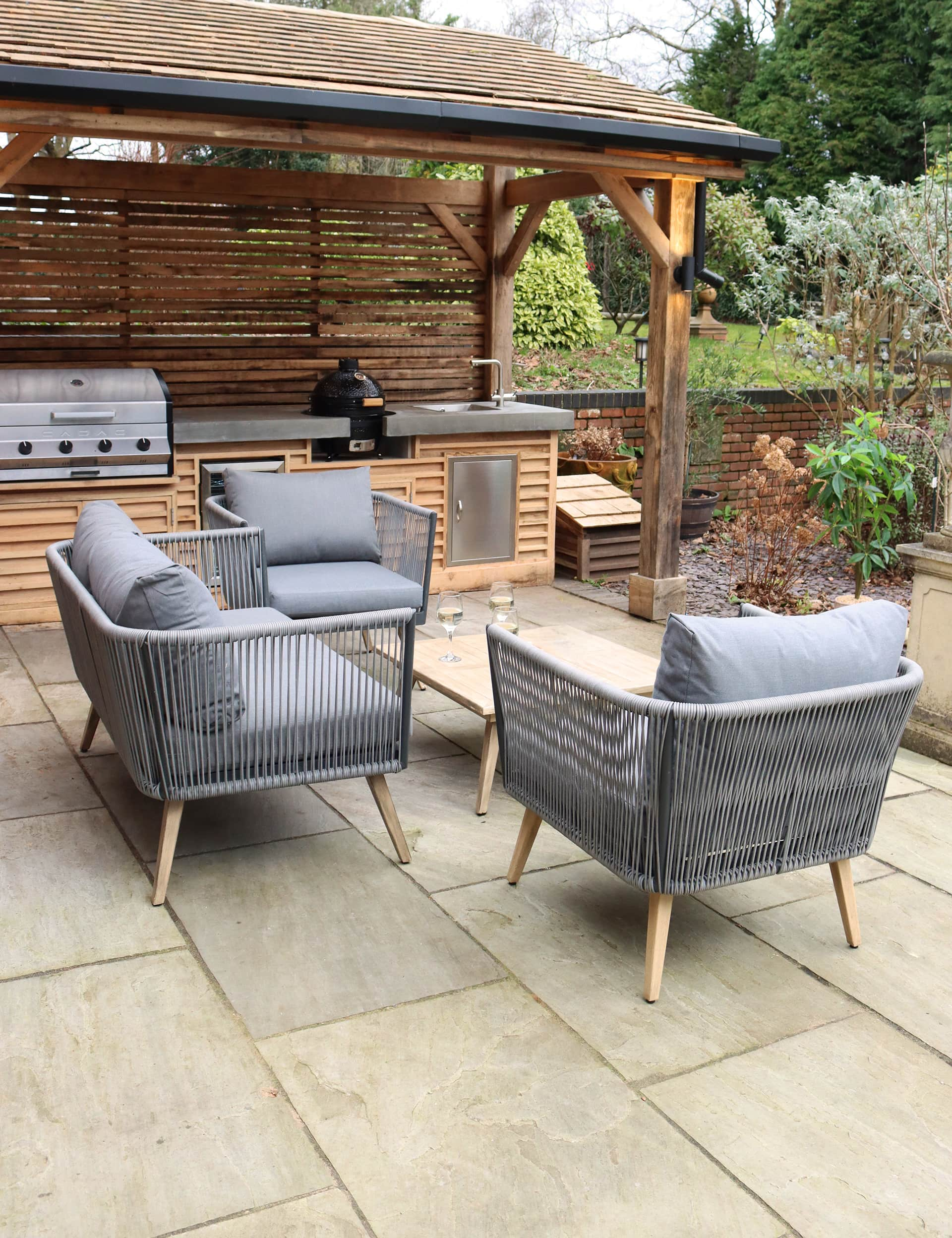 Royalcraft Milan 4 Seater Garden Table & Chairs - Grey, Grey