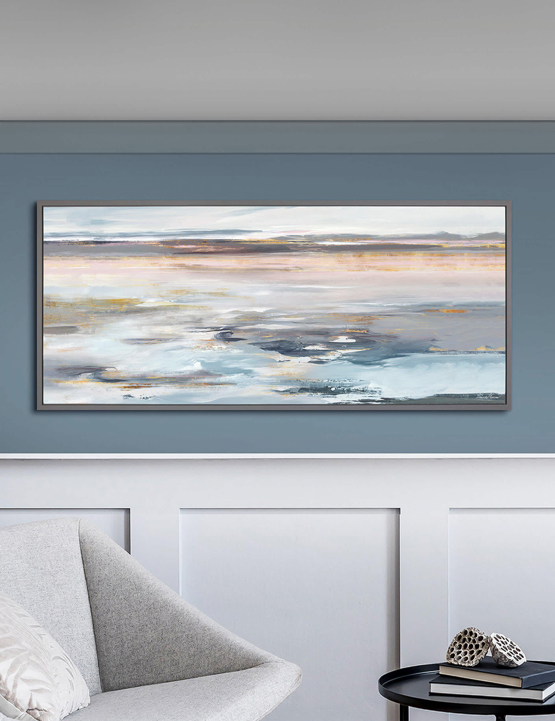 Gallery Direct Even Tide Rectangle Framed Art - Grey, Grey