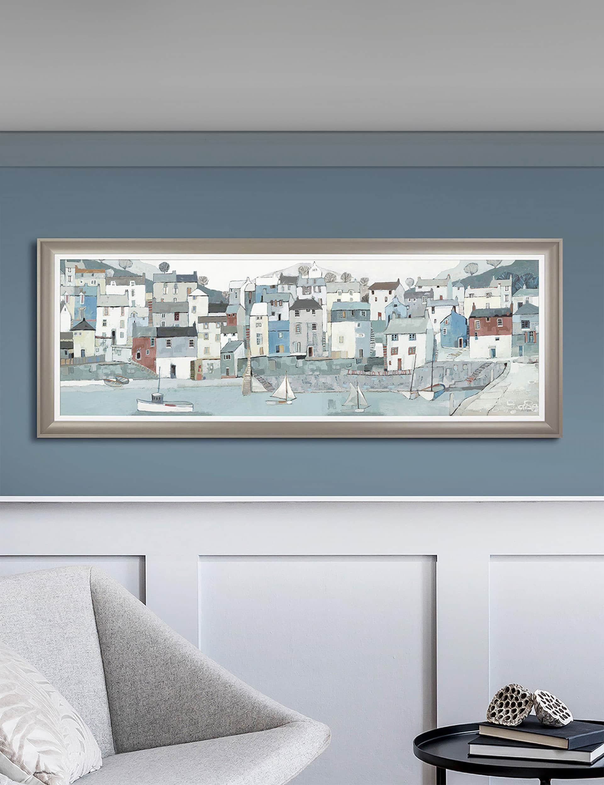 Gallery Home Shoreline Rectangle Framed Art - Grey, Grey