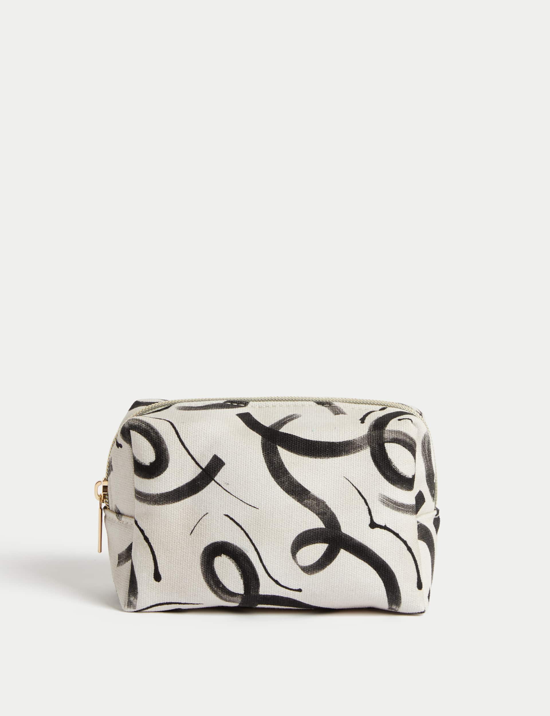 M&S Women's Square Monochrome Wash Bag - Multi, Multi