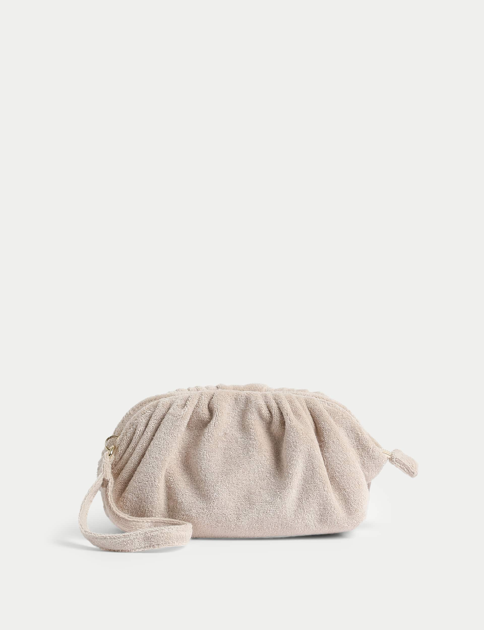 M&S Women's Small Slouchy Towelling Bag - Light Cream, Light Cream