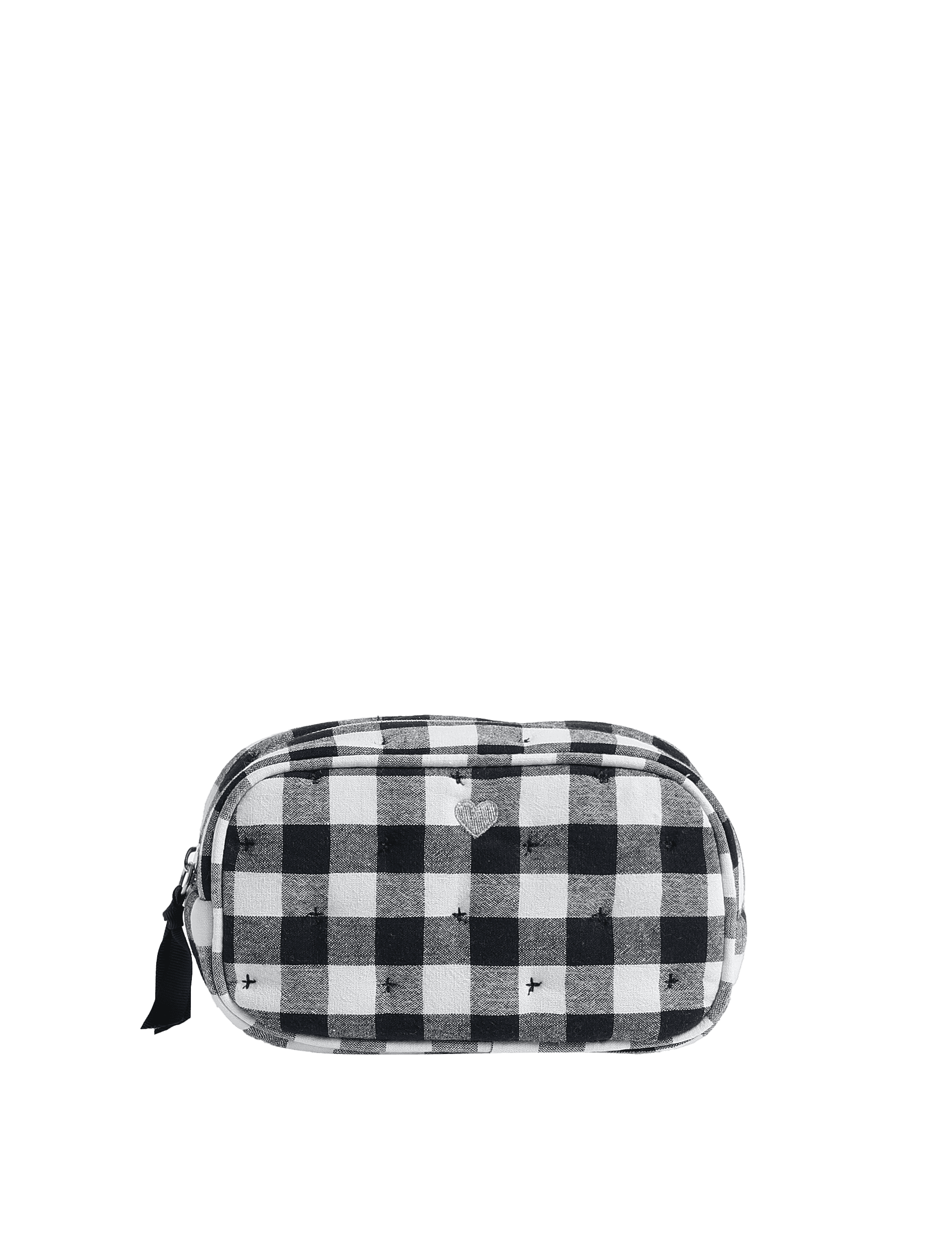 M&S Collection Women's Blue and White Gingham Cosmetic Bag - Multi, Multi