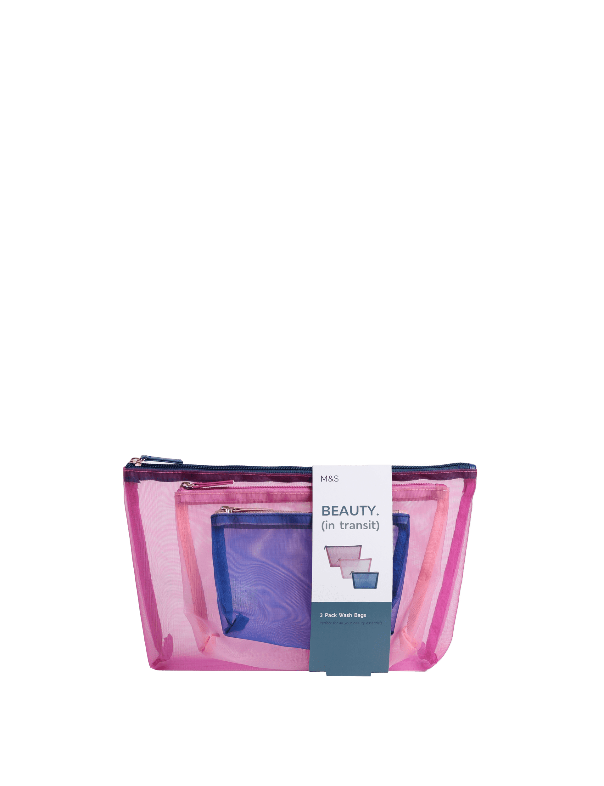 M&S Collection Women's Mesh ToiLetter y Bag Trio Set - Multi, Multi