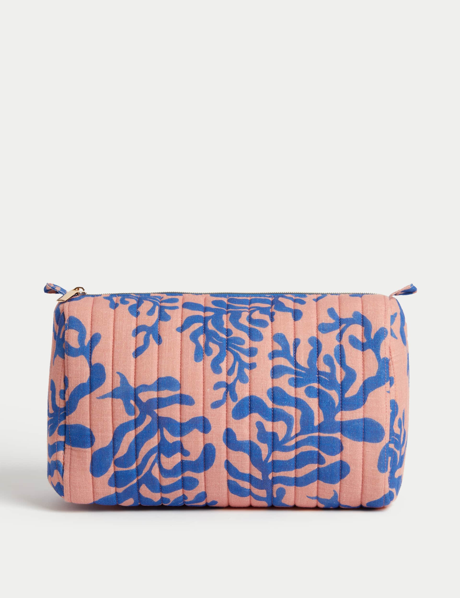 M&S Women's Large Quilted Coral Wash Bag - Multi, Multi