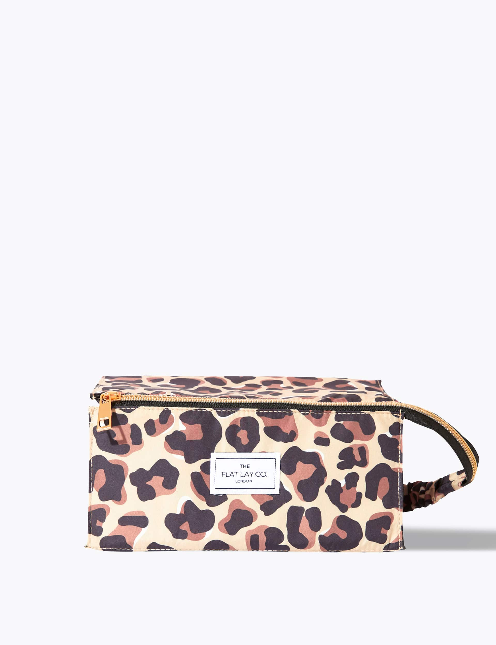 The Flat Lay Co. Women's Makeup Box Bag In Leopard Print