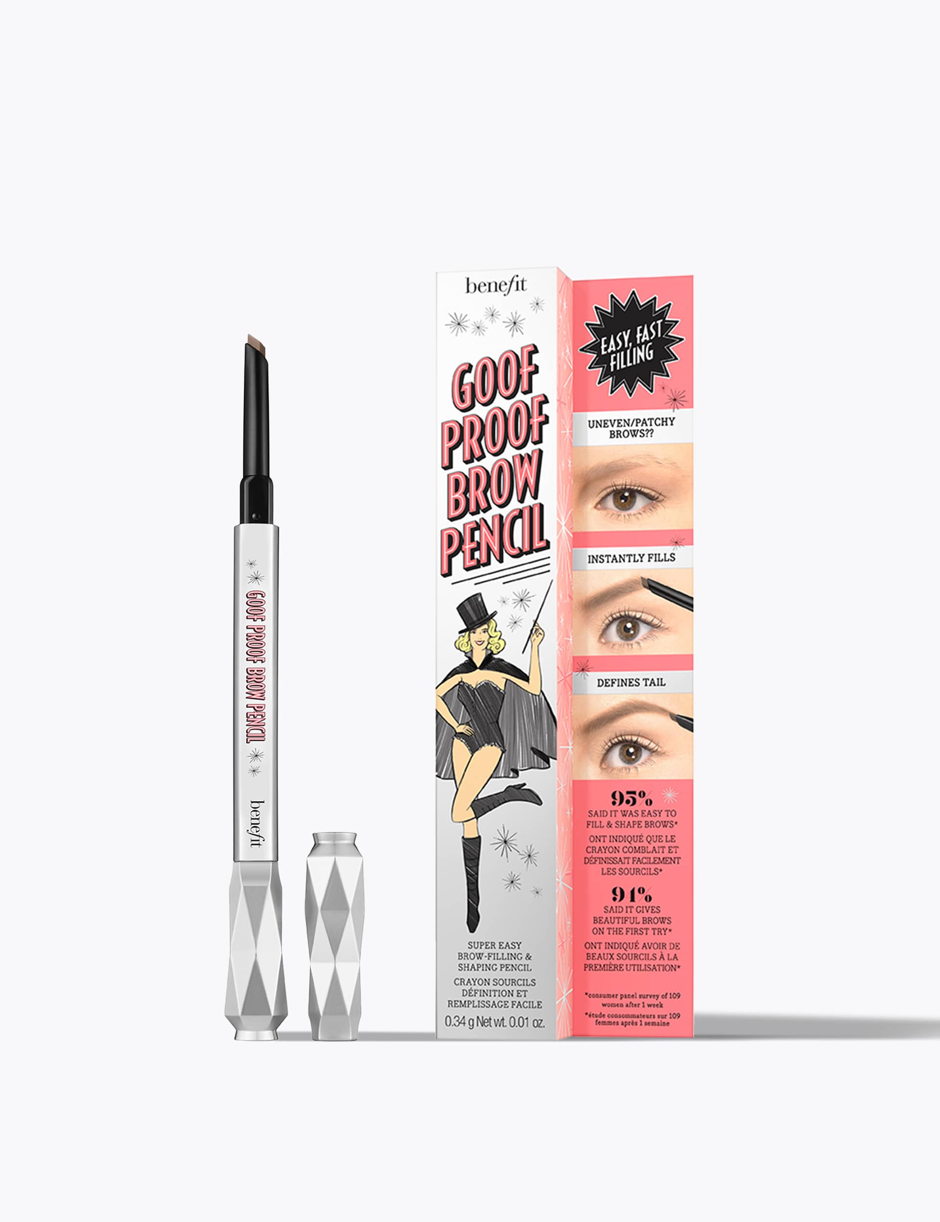 Benefit Goof Proof Easy Shape & Fill Eyebrow Pencil 0.34g - Light Cream, Light Sand,Light Beige,Smok