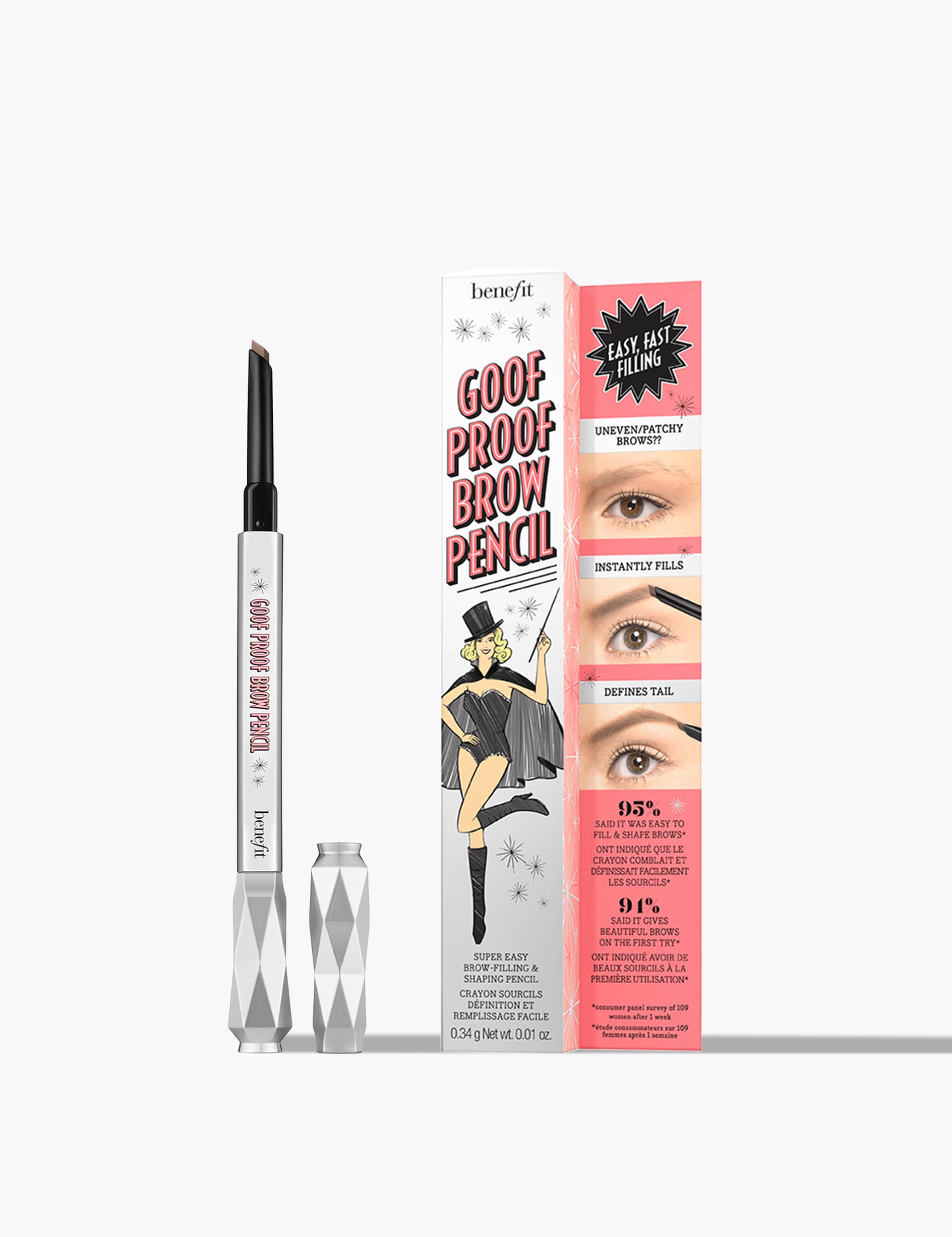 Benefit Goof Proof Easy Shape & Fill Eyebrow Pencil 0.34g - Light Beige, Light Sand,Light Beige,Natu