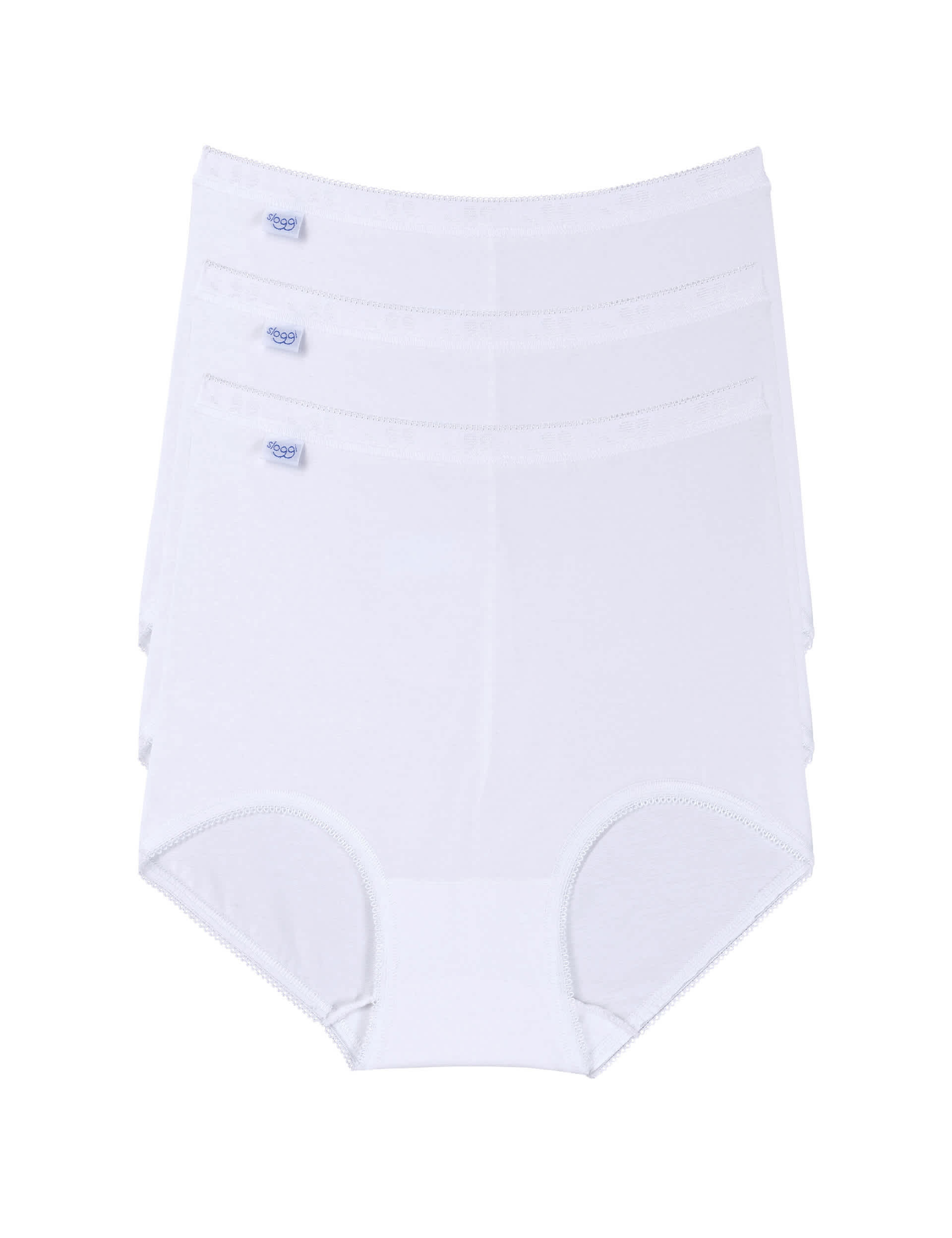 Sloggi Women's 3pk High Waisted Full Briefs - 16 - White, White,Black,Beige,Grey Mix