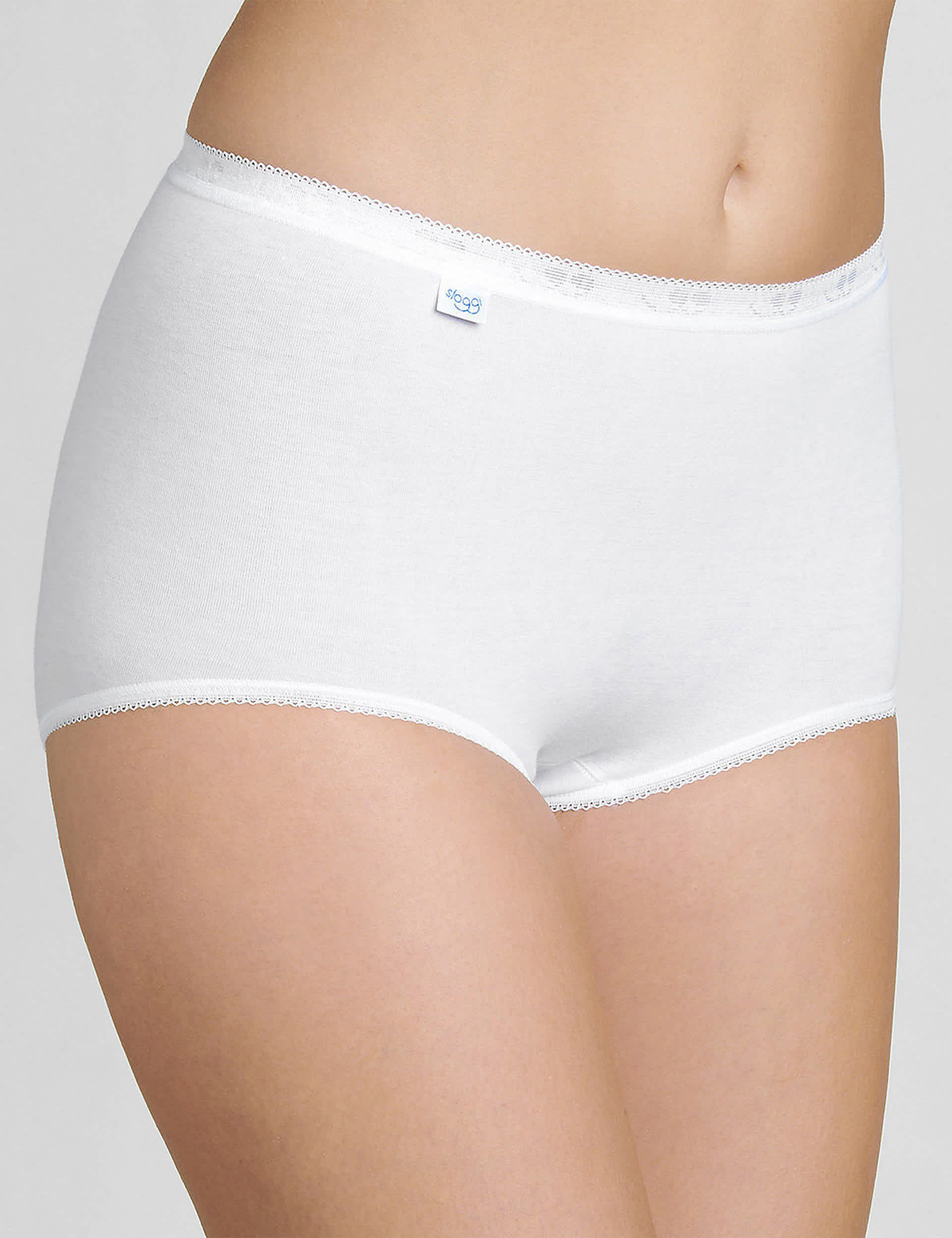 Sloggi Women's 3pk High Waisted Full Briefs - 16 - White, Black,Beige,White,Grey Mix